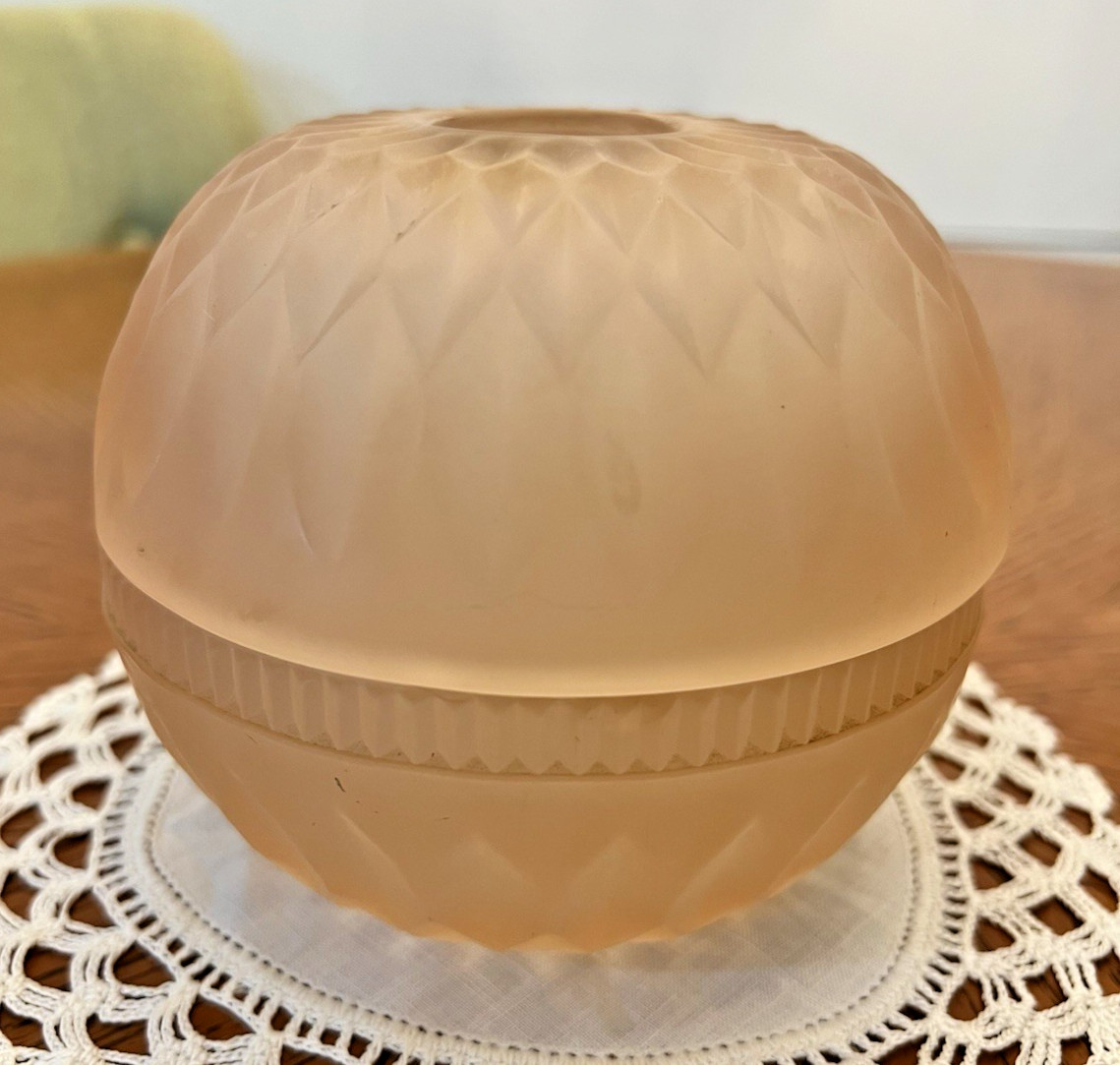 Vintage Indiana Glass Mt. Vernon Pattern Pink Frost Satin Glass Fairy Lamp Vintage Indiana Glass Mt. Vernon Pattern Pink Frost Satin Glass Fairy Lamp