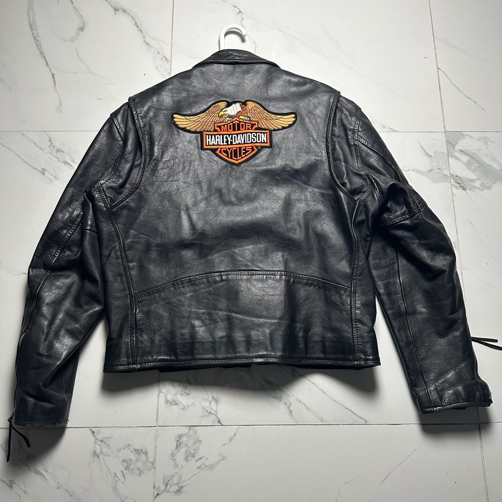 1990s Vintage Unik Harley Davidson PatchLeather Biker Jacket 1990s Vintage Unik Harley Davidson PatchLeather Biker Jacket
