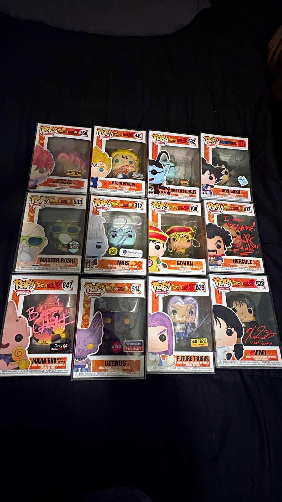 Funko Pop Dragon Ball Z/Super 11pc Mixed Lot Exclusives Signed Glow in Dark Funko Pop Dragon Ball Z/Super 11pc Mixed Lot Exclusives Signed Glow in Dark