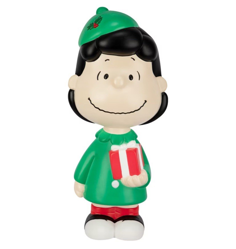Peanuts Blow Mold with Lucy with Present 22 inch Lighted Peanuts Outdoor Decor