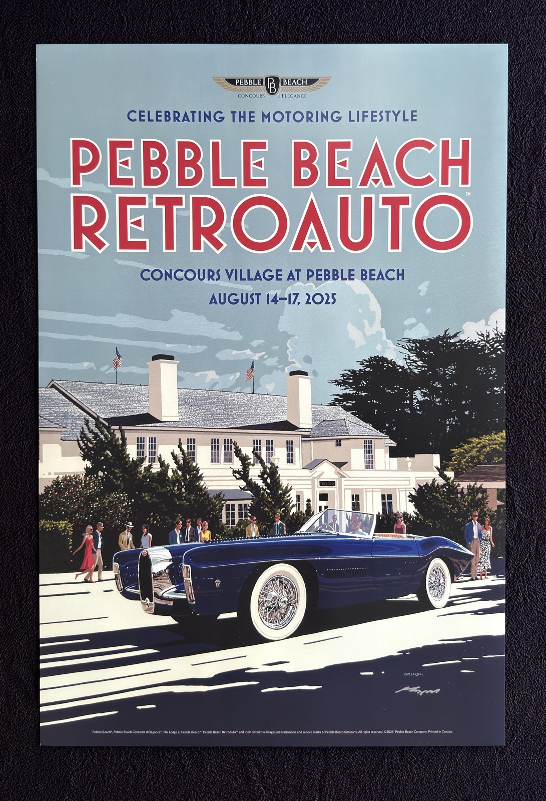 SIGNED 2025 Pebble Beach Concours RETROAUTO Poster BUGATTI Type 101C Exner Ghia SIGNED 2025 Pebble Beach Concours RETROAUTO Poster BUGATTI Type 101C Exner Ghia