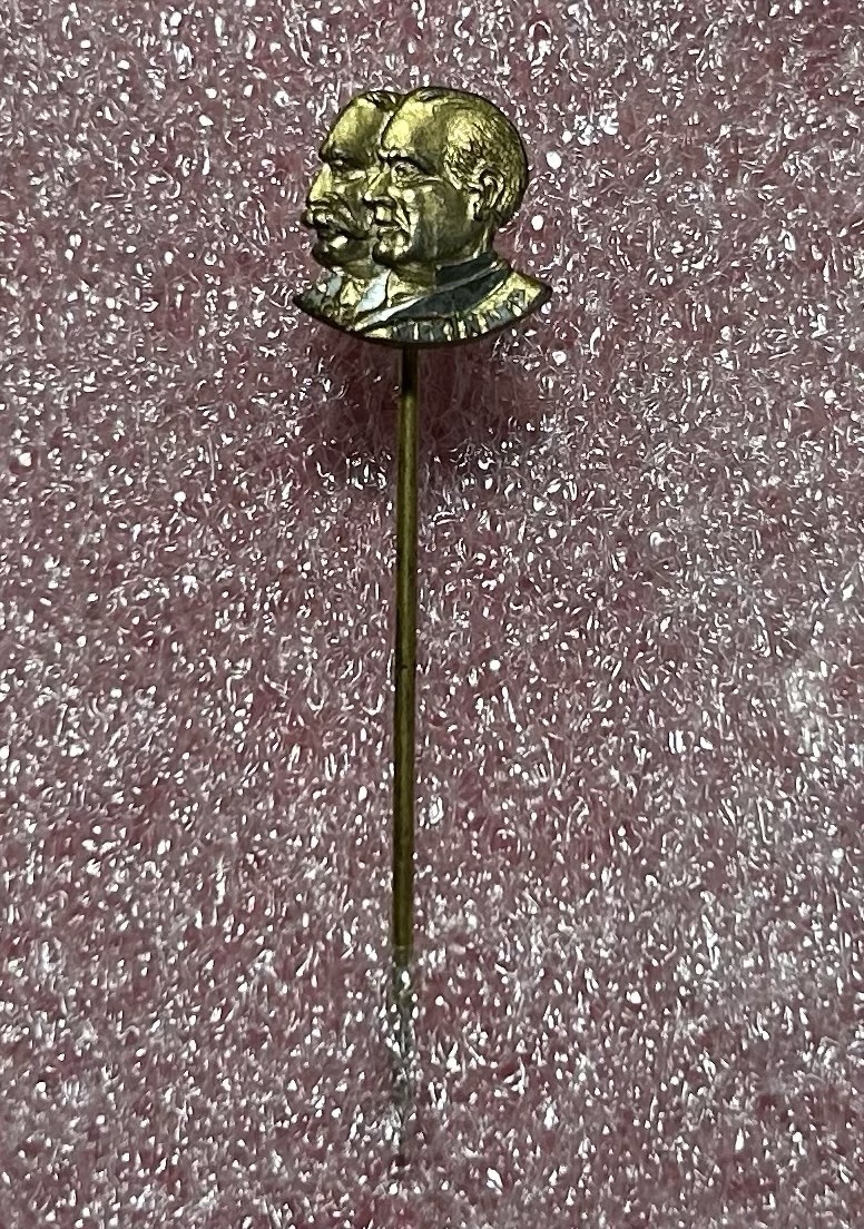 Vintage Soviet USSR Lenin&Stalin Jugate Stick Pin Commemorative Lapel Badge Y264 Vintage Soviet USSR Lenin&Stalin Jugate Stick Pin Commemorative Lapel Badge Y264