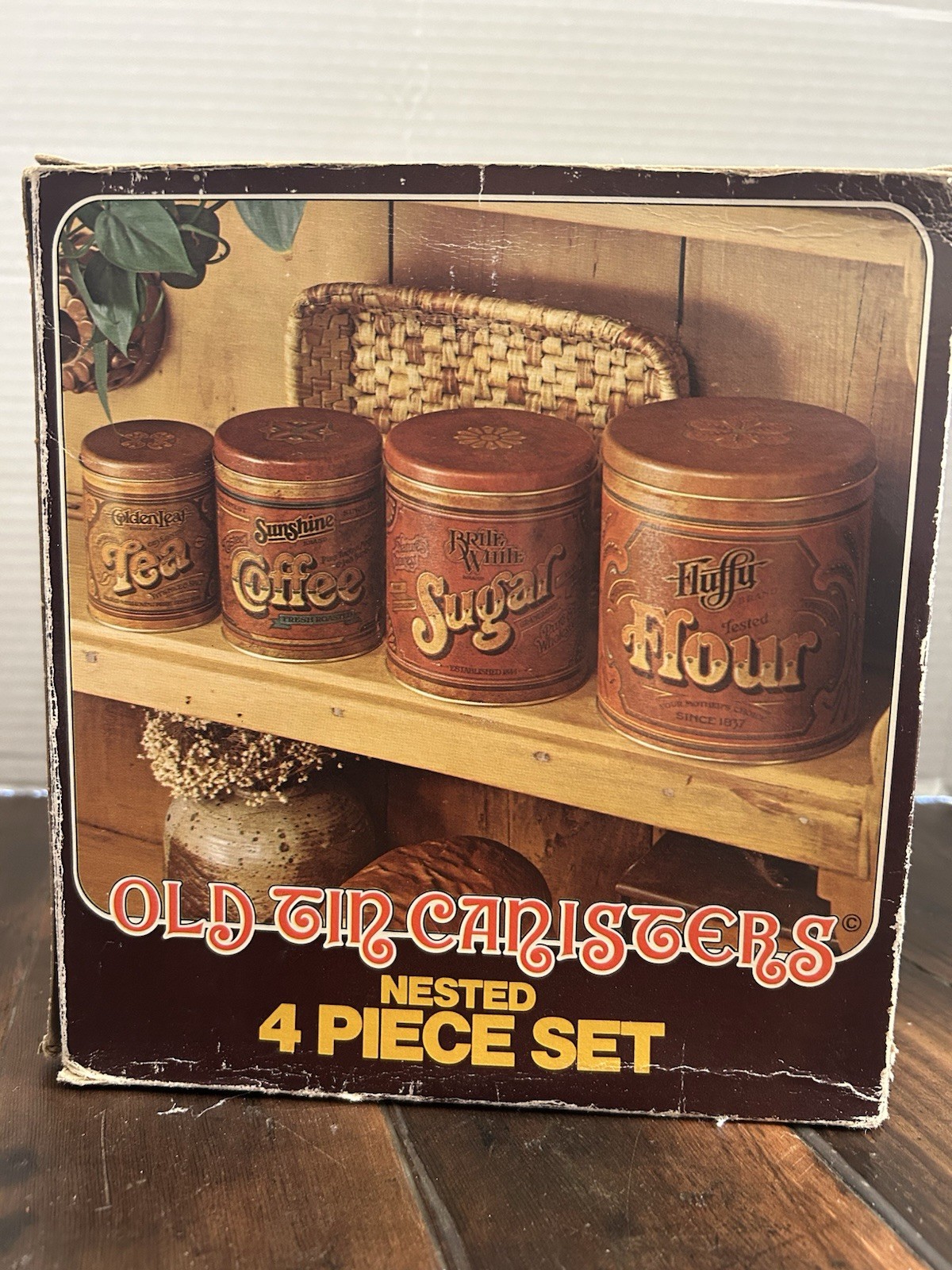 Old Tin Canisters 4 Piece Set Made In Cleveland Ohio Old Tin Canisters 4 Piece Set Made In Cleveland Ohio