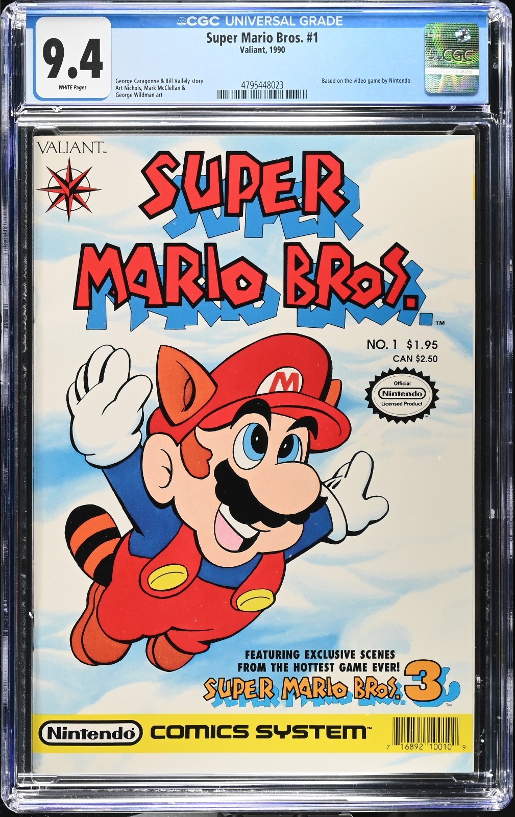 Valiant Nintendo Super Mario Bros #1 - CGC 9.4 - White Pages - 1990 Valiant Nintendo Super Mario Bros #1 - CGC 9.4 - White Pages - 1990