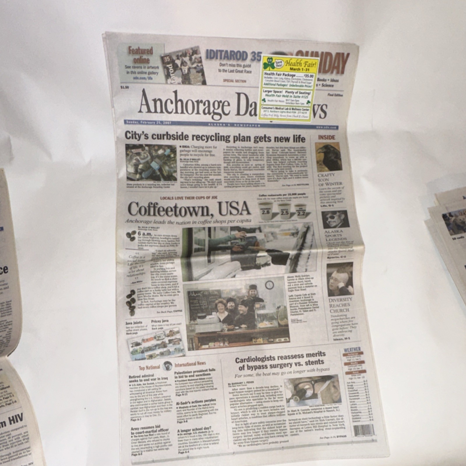 Anchorage Daily News February 25, 2007 Coffeetown USA Feature Newspaper Anchorage Daily News February 25, 2007 Coffeetown USA Feature Newspaper