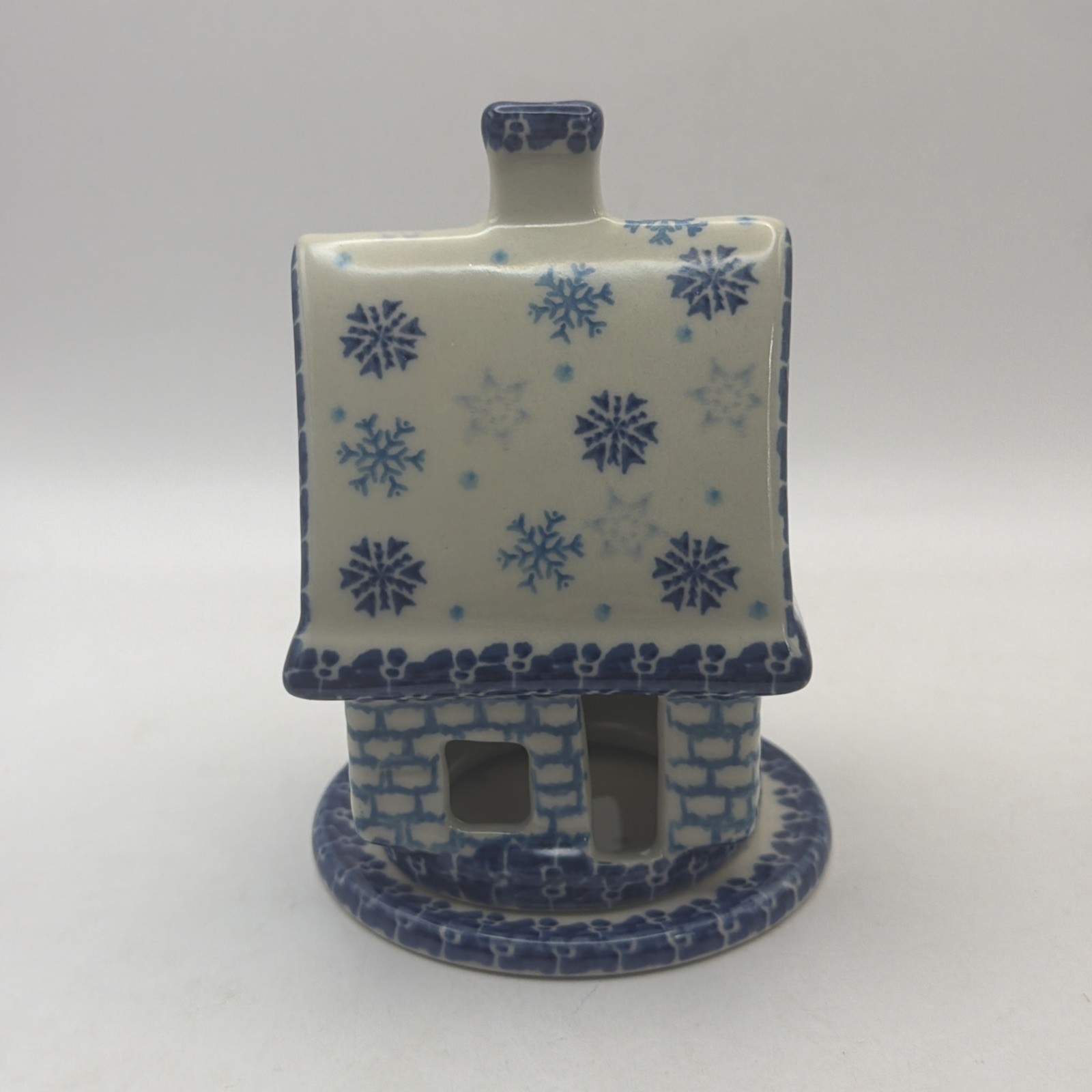 Boleslawiec Polish Pottery UNIKAT House Luminary Tea Light Candle Holder Signed