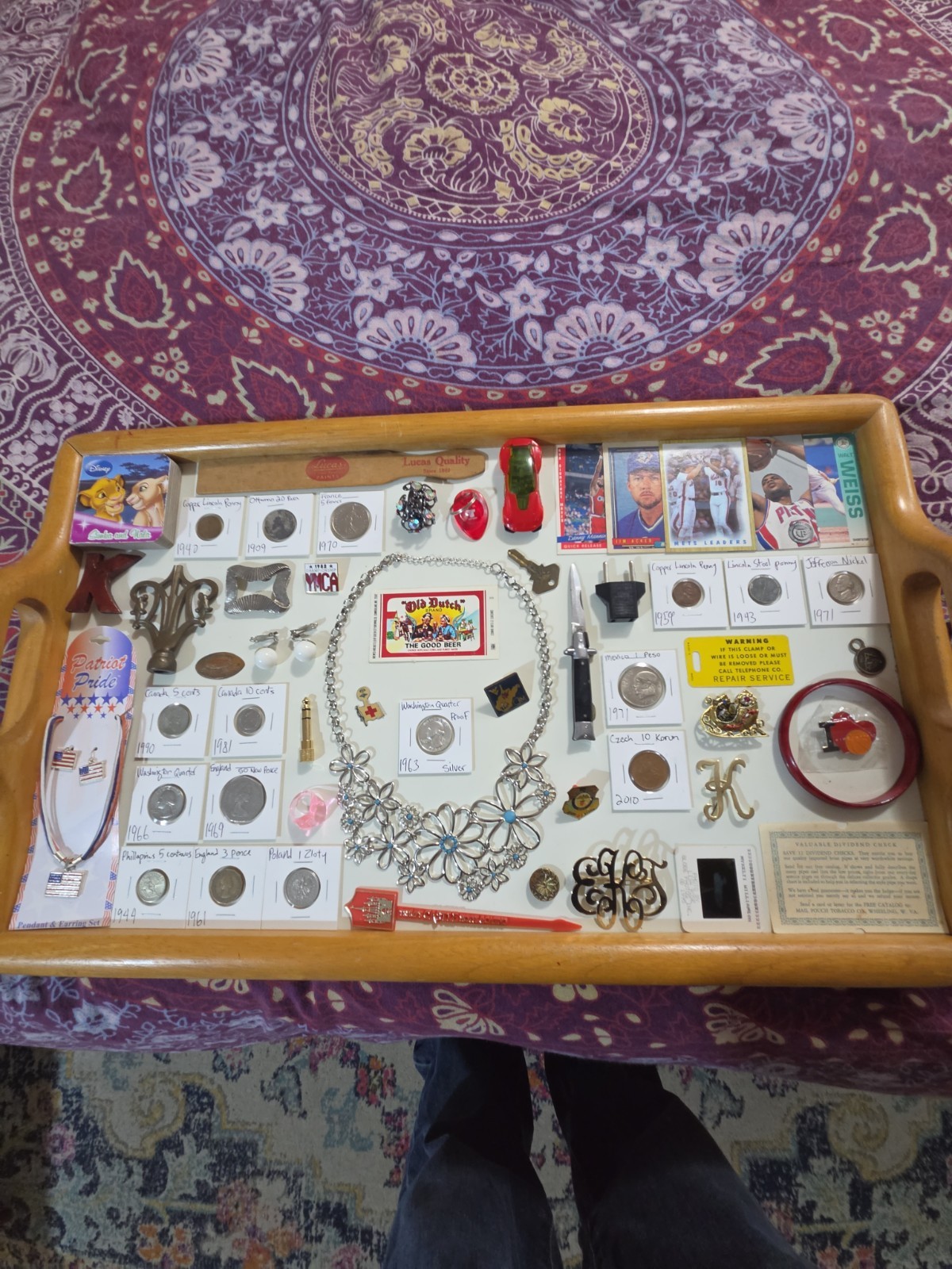 Vintage Collectible Junk Drawer With Real Silver, Jewlery, Sports Cards And More Vintage Collectible Junk Drawer With Real Silver, Jewlery, Sports Cards And More