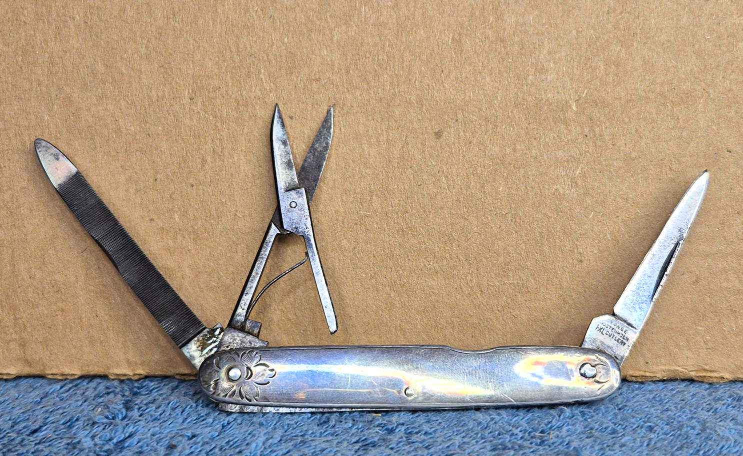 Antique 1890s/1910s George Wostenholm Sheffield Sterling Silver Gentlemans Knife Antique 1890s/1910s George Wostenholm Sheffield Sterling Silver Gentlemans Knife