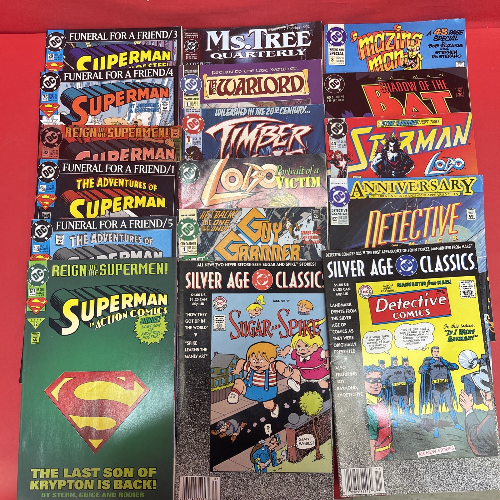 Vintage DC Comics Lot 17 Superman Batman Lobo Funeral For A Friend 1990s. •40 Vintage DC Comics Lot 17 Superman Batman Lobo Funeral For A Friend 1990s. •40