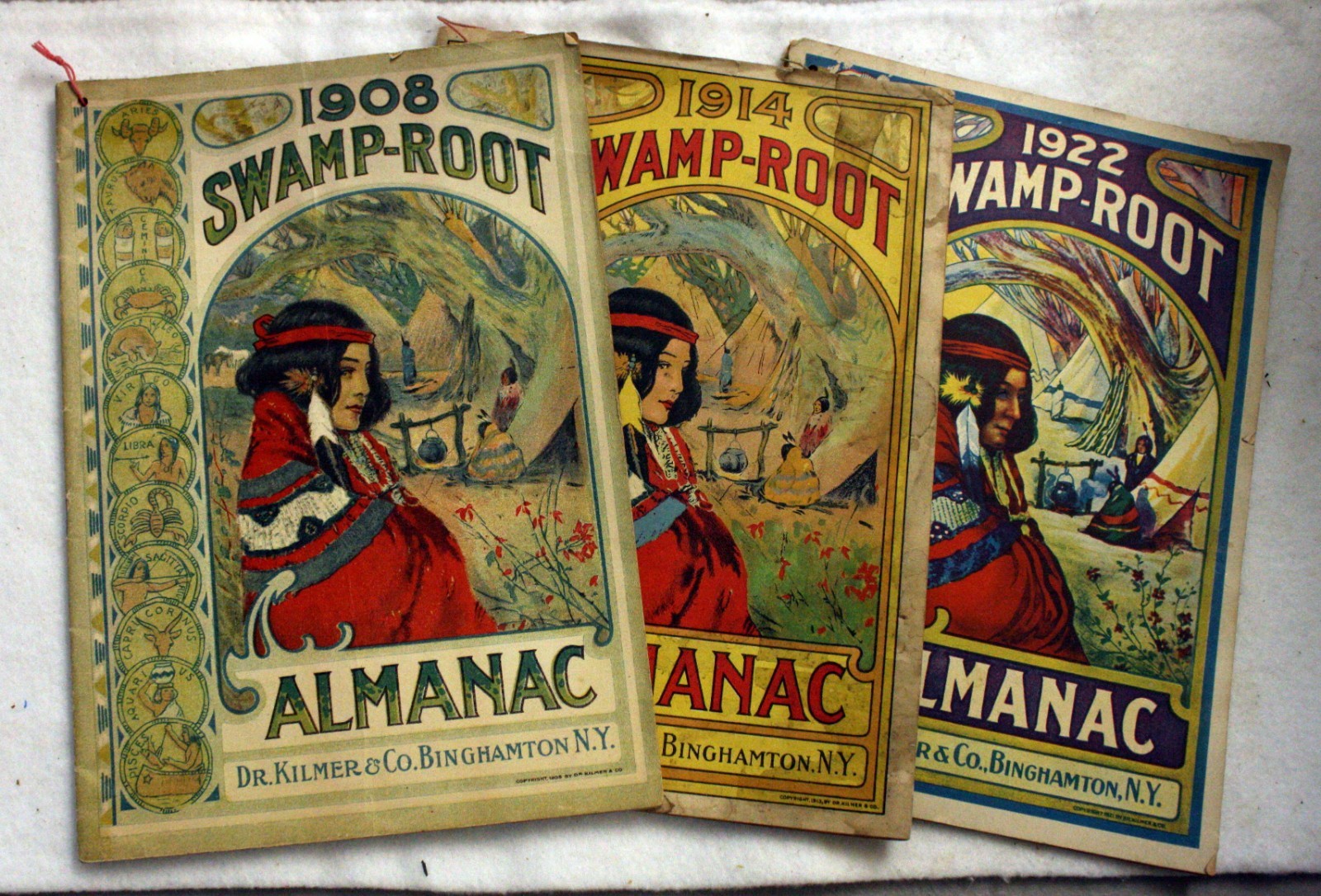 Swamp-Root Almanac Pamphlets Set of three 1908, 1914, 1922 Kilmer Company Swamp-Root Almanac Pamphlets Set of three 1908, 1914, 1922 Kilmer Company