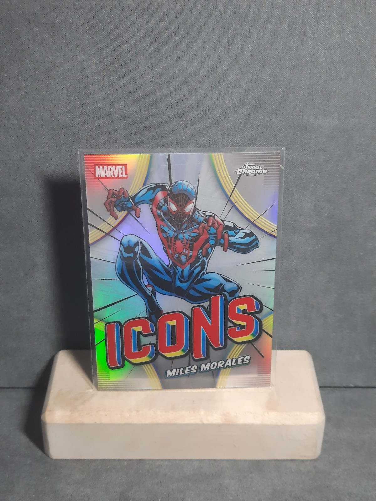 2026 Topps Chrome Marvel Miles Morales Icons MI-13 Refractor Card Near Mint