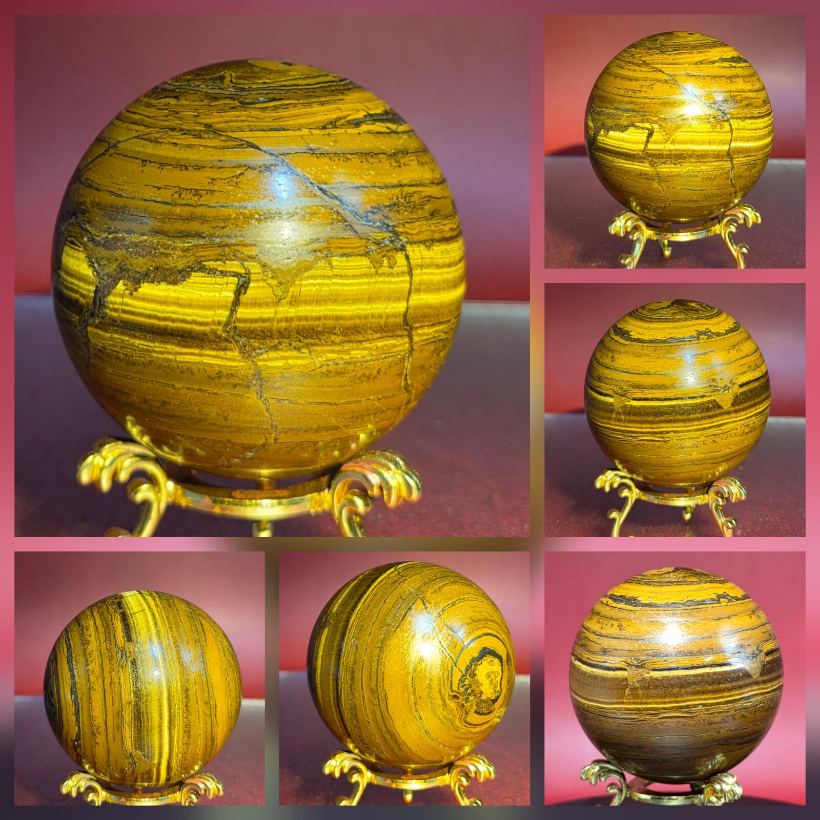 411G Natural Tiger Eye Stone Crystal Ball Quartz Healing Sphere Décor 411G Natural Tiger Eye Stone Crystal Ball Quartz Healing Sphere Décor