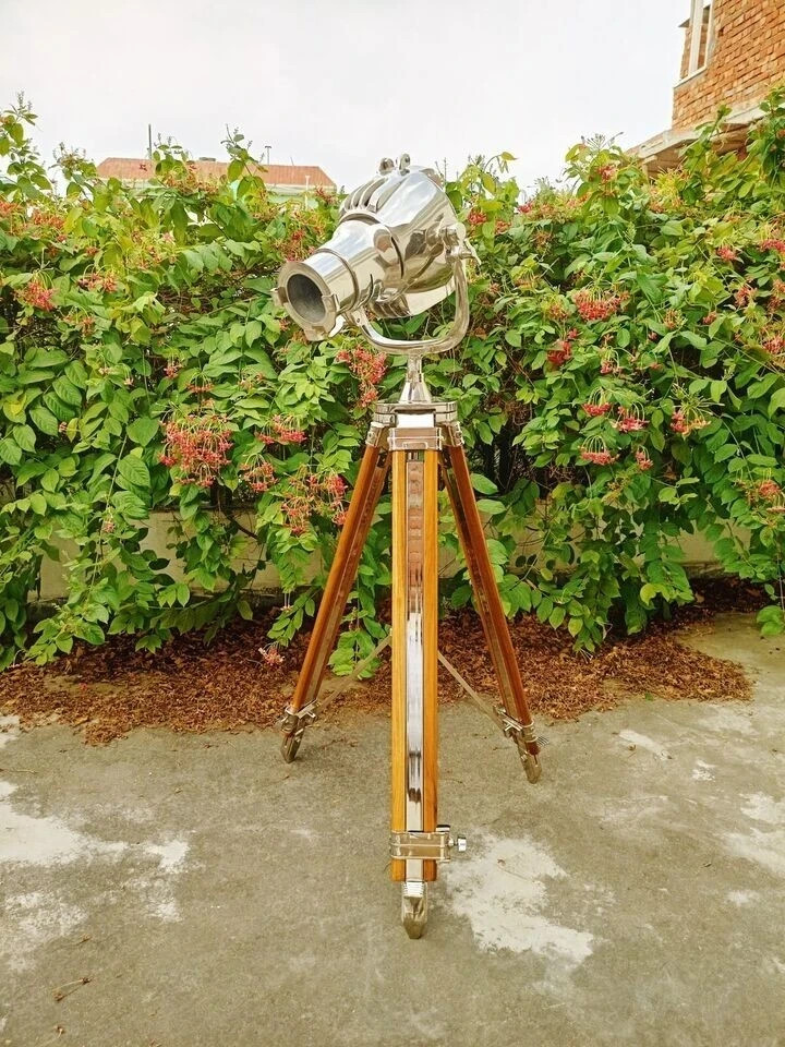 Vintage Spotlight Theater Nautical Home Decorative Tripod Search light lamp