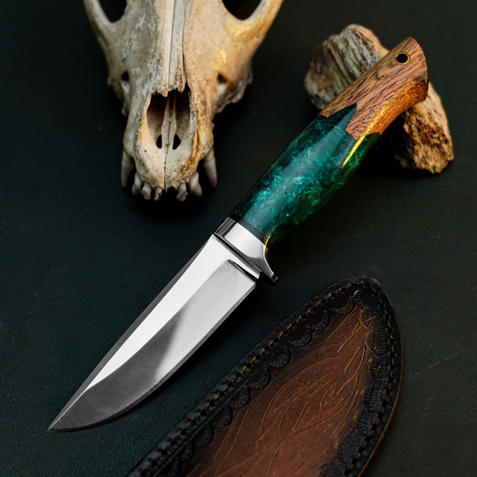 9.3" Stainless Tactical Knife Half Tang Resin Handle Fixed Blade + Sheath 9.3" Stainless Tactical Knife Half Tang Resin Handle Fixed Blade + Sheath
