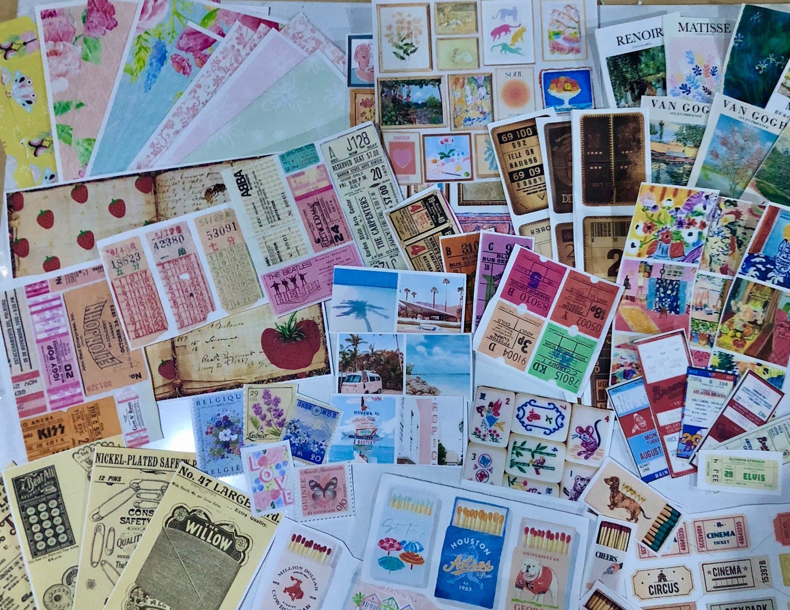 Junk Journal Ephemera- 50 Cut Outs-Random-No Duplicates Junk Journal Ephemera- 50 Cut Outs-Random-No Duplicates