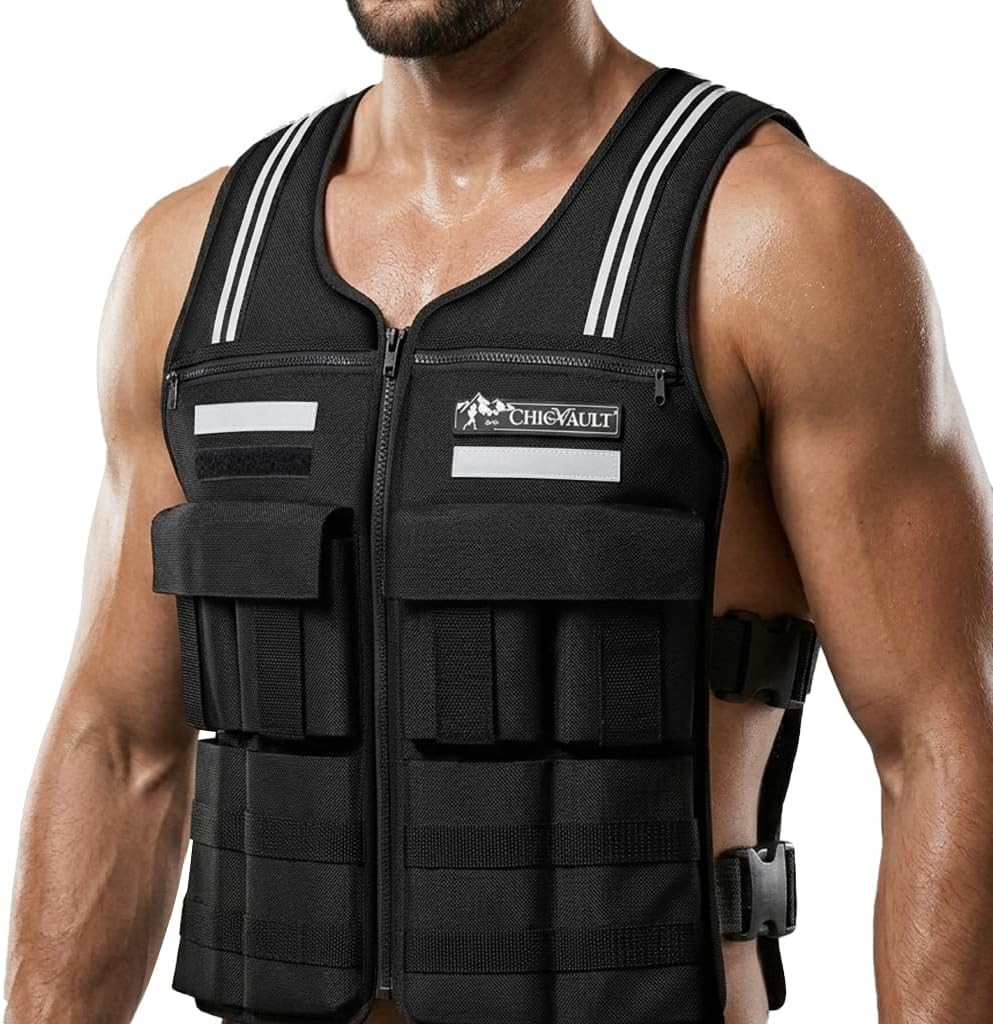 Adjustable Weighted Vest with 2-40LB Detachable Soft Silicone Counterweight Adjustable Weighted Vest with 2-40LB Detachable Soft Silicone Counterweight