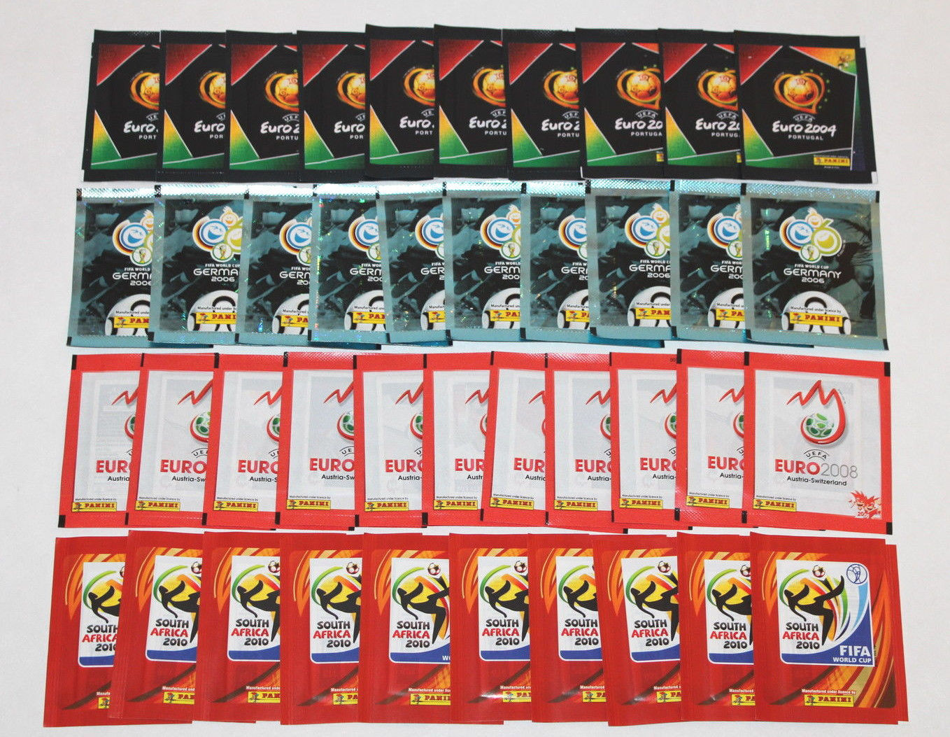 Panini Euro 2004, toilet 2006, euro 2008, toilet 2010 or 40 pouches, packages, bags of Panini Euro 2004, toilet 2006, euro 2008, toilet 2010 or 40 pouches, packages, bags of