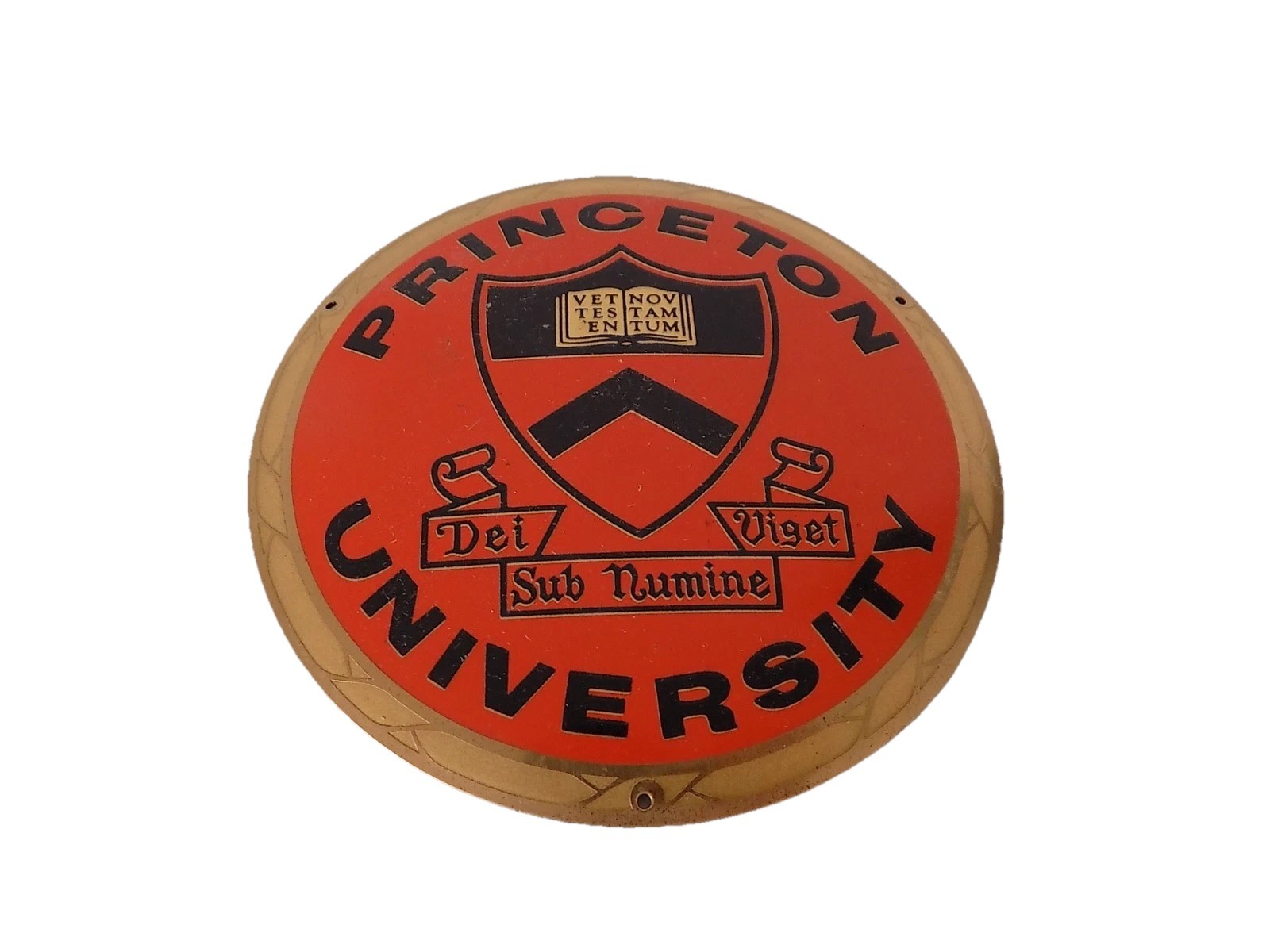 Vintage Princeton University brass plaque or license plate topper Vintage Princeton University brass plaque or license plate topper