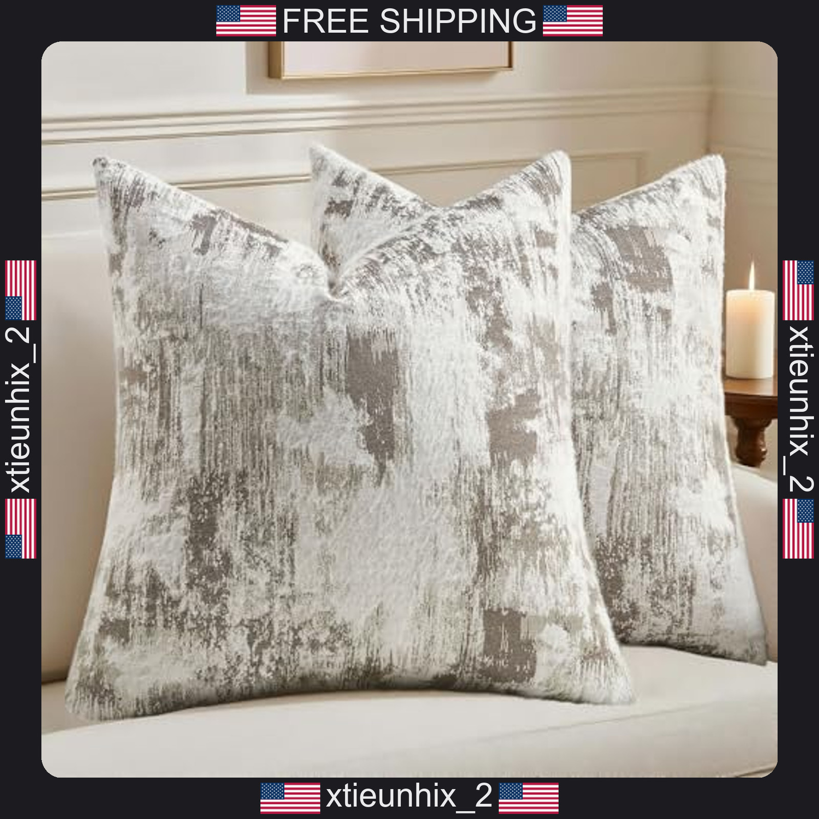 Faux Cashmere Jacquard Pillow Covers 18x18 Inch Set of 2 Neutral Tones Faux Cashmere Jacquard Pillow Covers 18x18 Inch Set of 2 Neutral Tones