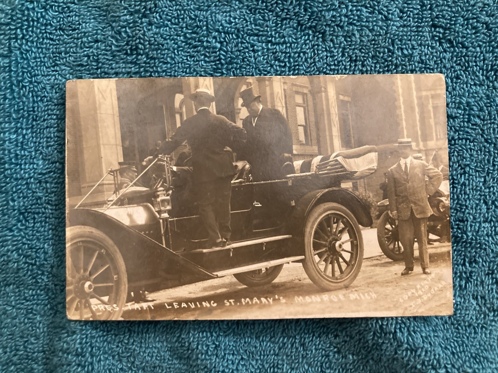 RPPC President Taft Monroe Michigan Posted 1915 Bertha Trombley Wyandotte Mi RPPC President Taft Monroe Michigan Posted 1915 Bertha Trombley Wyandotte Mi
