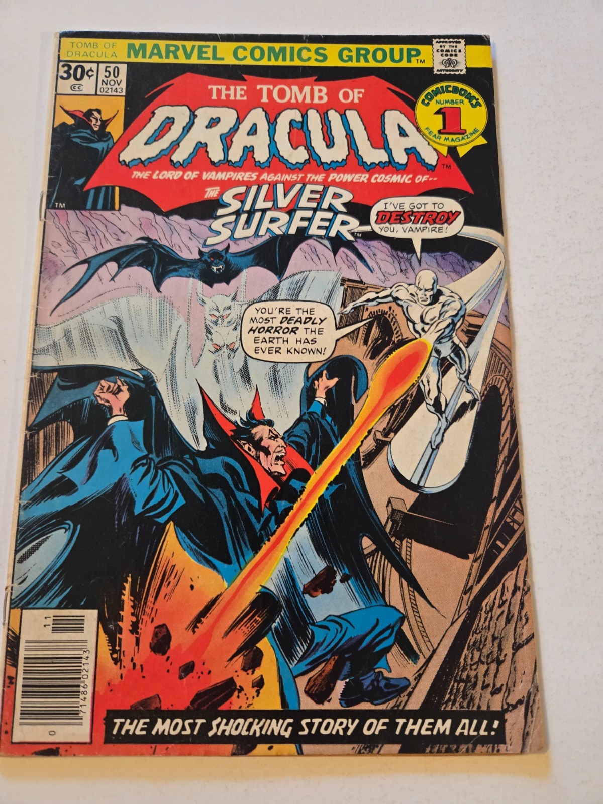 TOMB of DRACULA #50, Silver Surfer app. Marvel Comics 1976, mid-grade TOMB of DRACULA #50, Silver Surfer app. Marvel Comics 1976, mid-grade