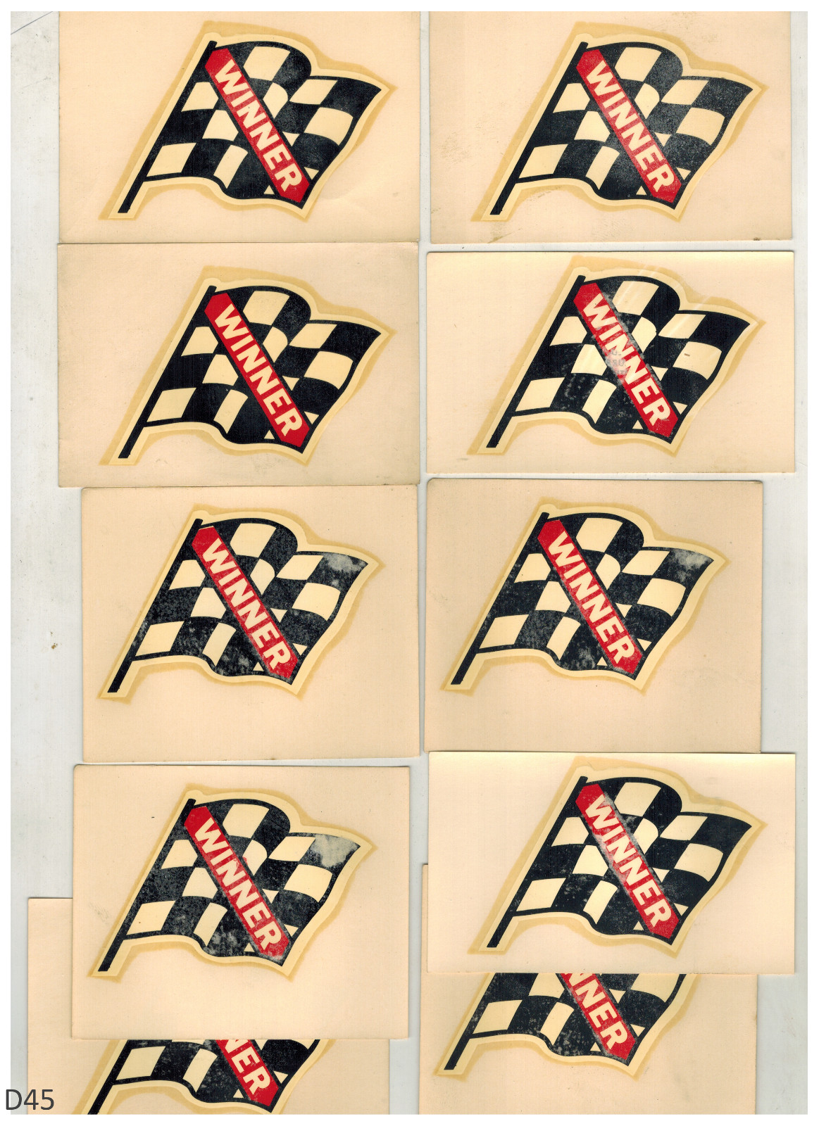 Winner Circle Checkered Flag VTG 60's Water Slide Decals 10pc 3.75" x 2.5" Winner Circle Checkered Flag VTG 60's Water Slide Decals 10pc 3.75" x 2.5"