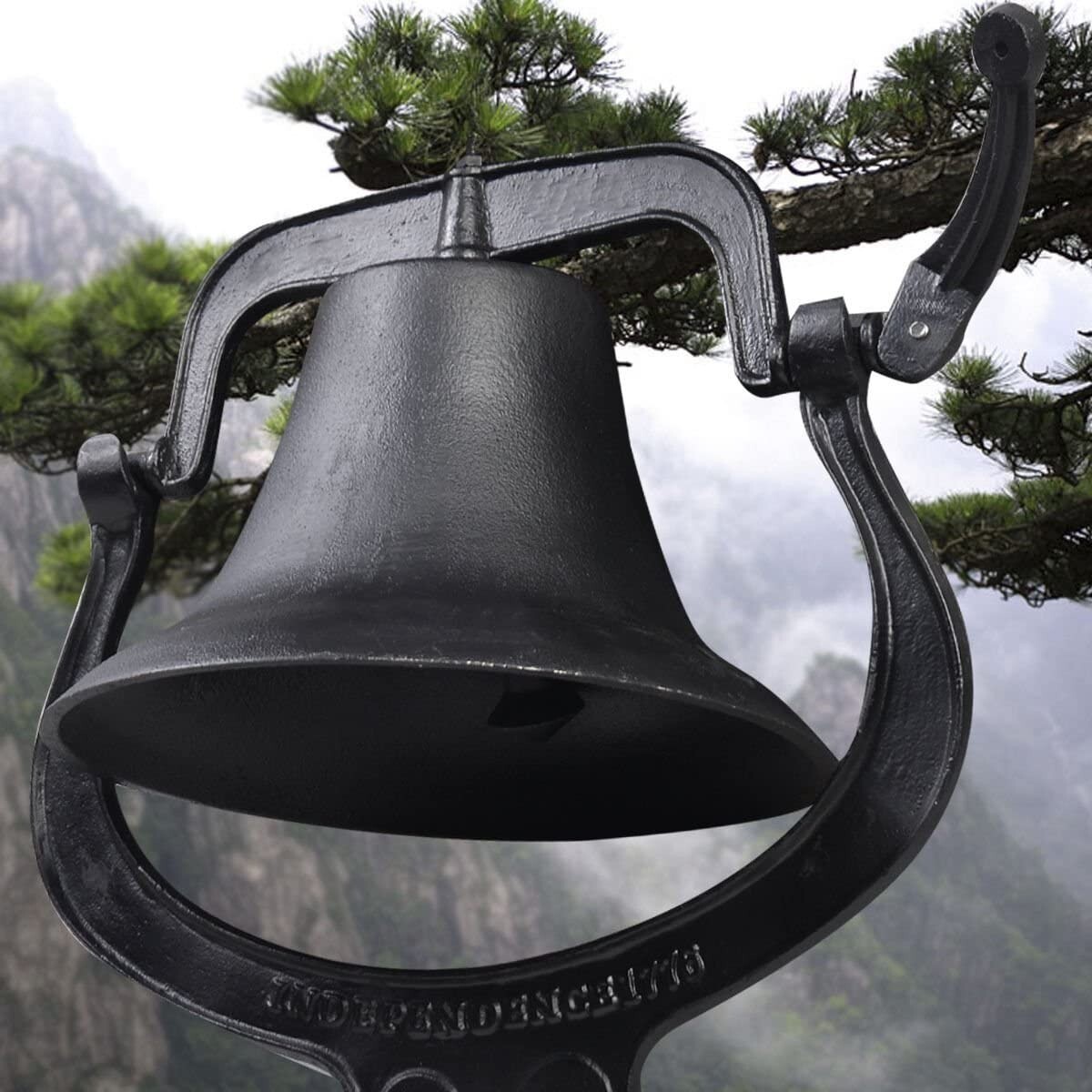 23.5X22 in Church School Antique Vintage Style Large Cast Iron Dinner Farm Bell 23.5X22 in Church School Antique Vintage Style Large Cast Iron Dinner Farm Bell