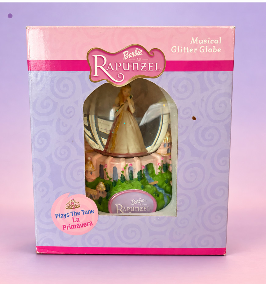 2002 Barbie as Rapunzel Musical Glitter Snow Globe Kreissler Boxed La Primavera 2002 Barbie as Rapunzel Musical Glitter Snow Globe Kreissler Boxed La Primavera