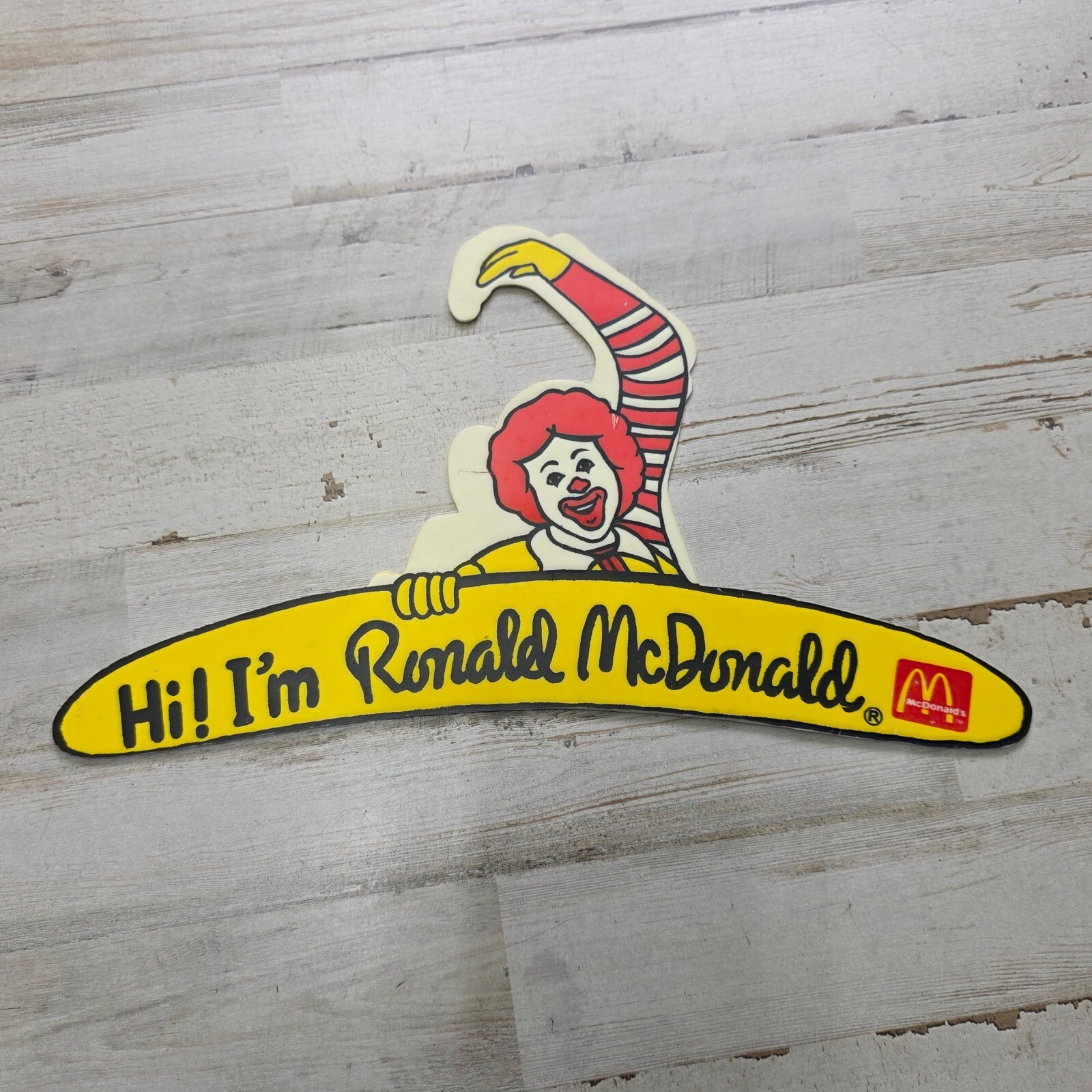 RARE Vintage Ronald McDonald Plastic Hanger McDonald's Chipmonk 12" Advertising RARE Vintage Ronald McDonald Plastic Hanger McDonald's Chipmonk 12" Advertising