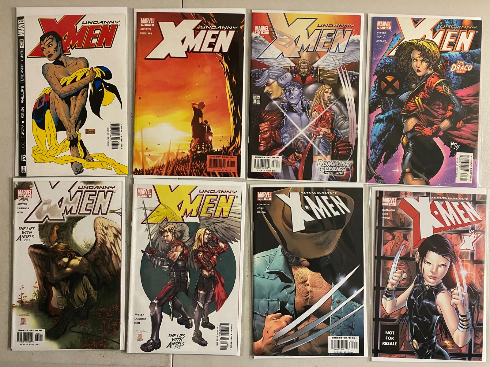 Uncanny X-Men lot #408-491 Marvel 1st Series (avg 8.0 VF) 21 diff (2002 to 2007) Uncanny X-Men lot #408-491 Marvel 1st Series (avg 8.0 VF) 21 diff (2002 to 2007)