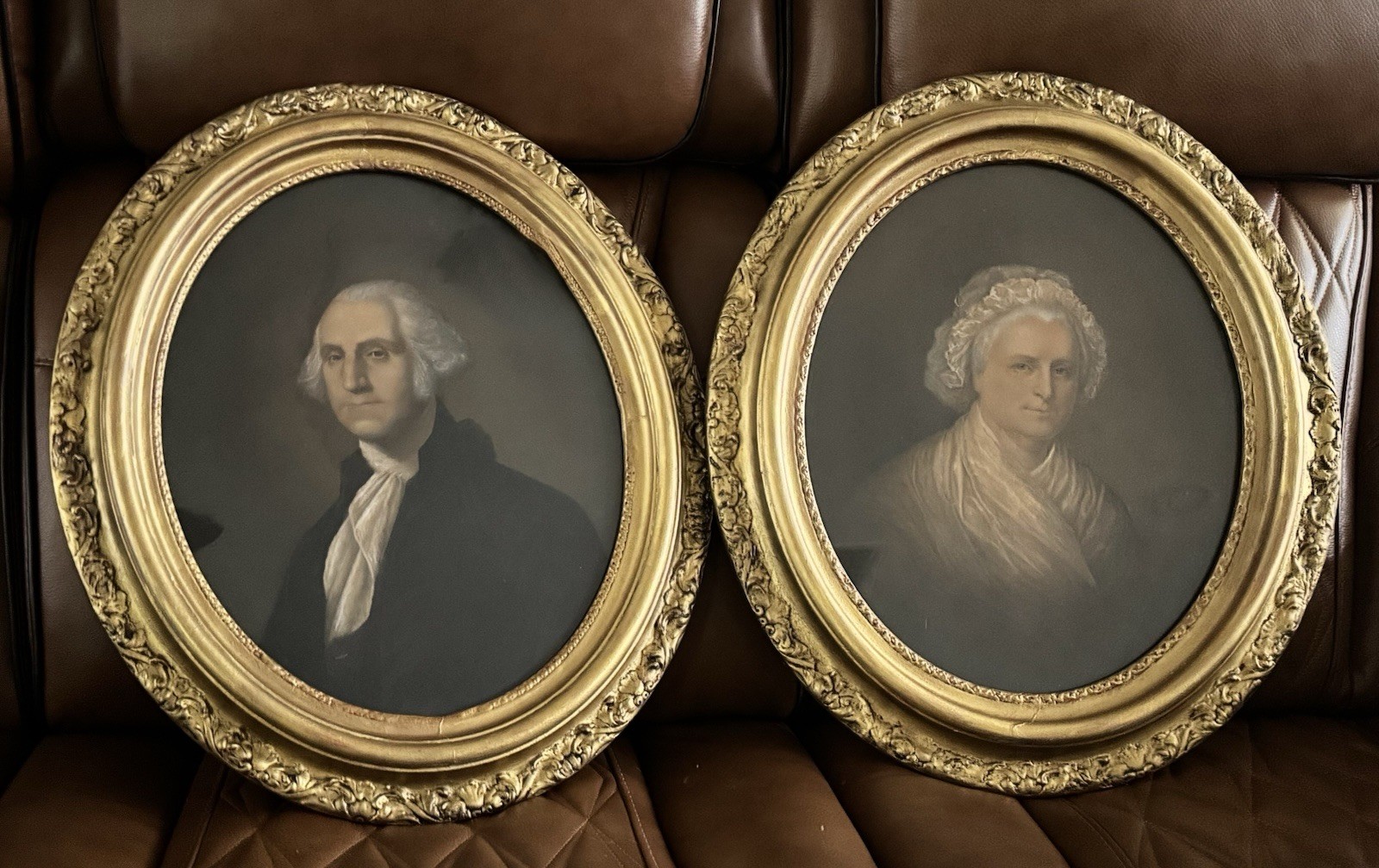 George & Martha Washington, Chromolithographic Canvas By E.C. Middleton 1861,62