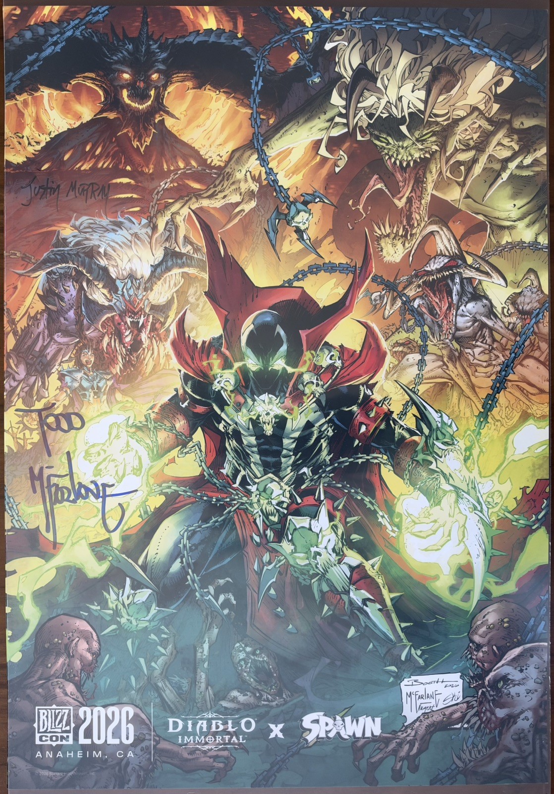 BlizzCon 2026 Diablo Immortal x Spawn Poster Signed by Todd McFarlane 1 of 100