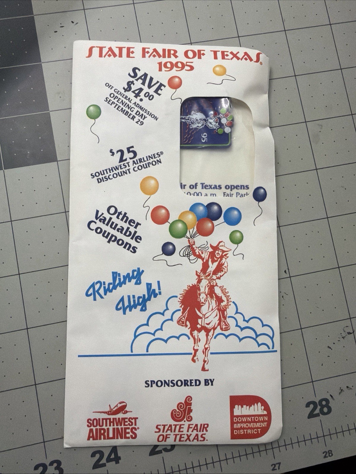 Vintage 1995 State Fair of Texas Unused Coupon Packet w/ Collector Pin & Ads Vintage 1995 State Fair of Texas Unused Coupon Packet w/ Collector Pin & Ads