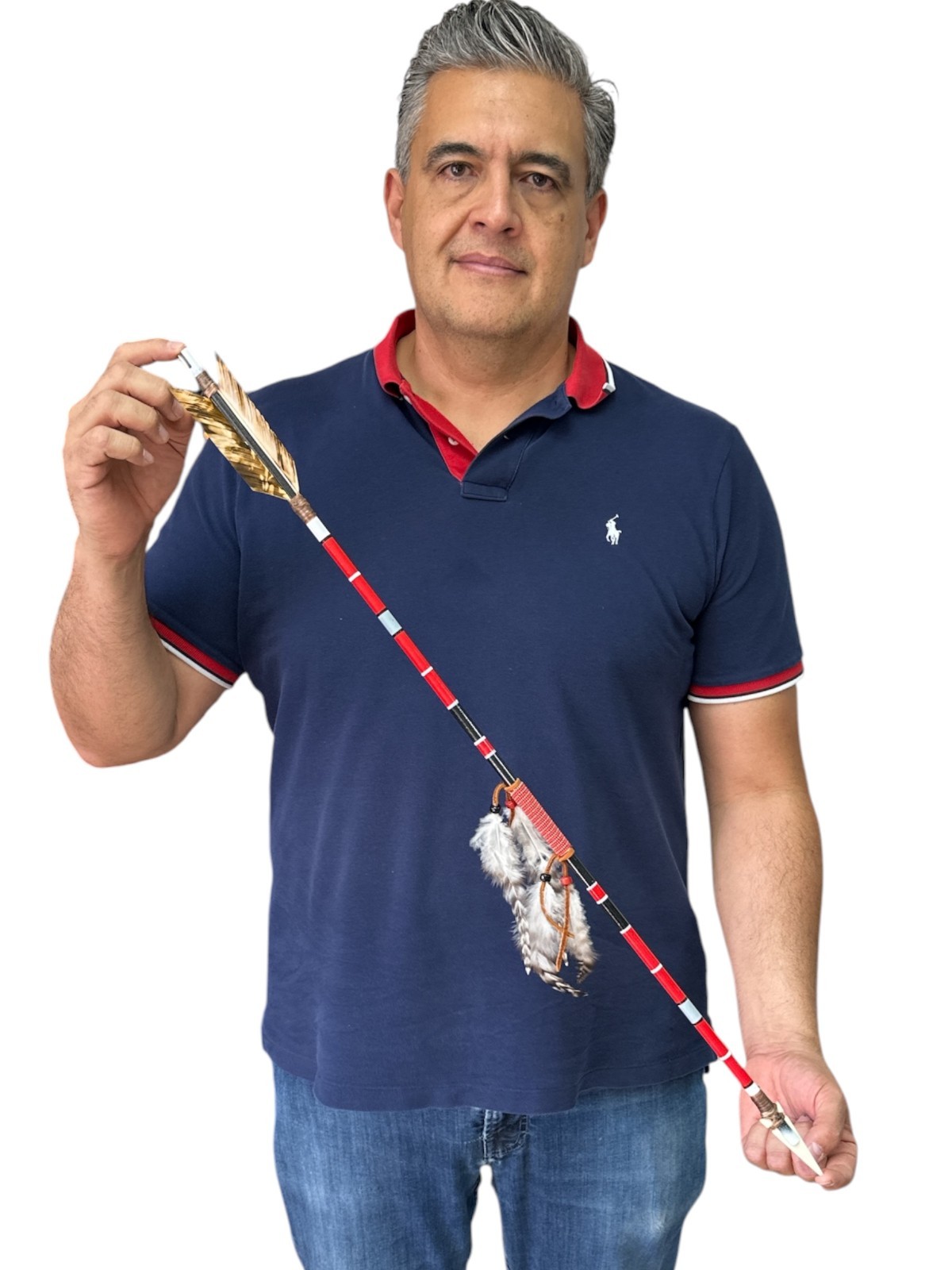 decorative Large REAL NAVAJO ARROW , handcrafted , by Carlos Longoria , RED 1 decorative Large REAL NAVAJO ARROW , handcrafted , by Carlos Longoria , RED 1