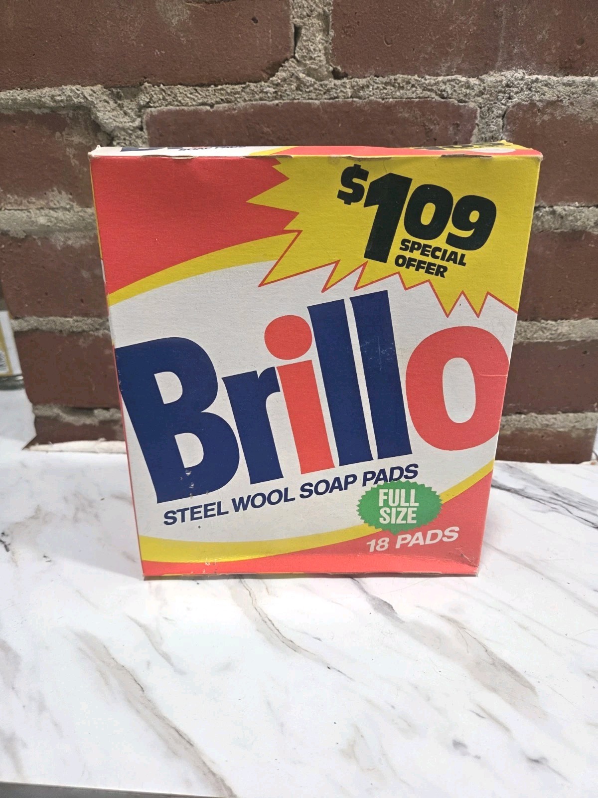 Vintage 1980s Brillo Steel Wool Soap Pads Box pads 16 Store Vintage 1980s Brillo Steel Wool Soap Pads Box pads 16 Store