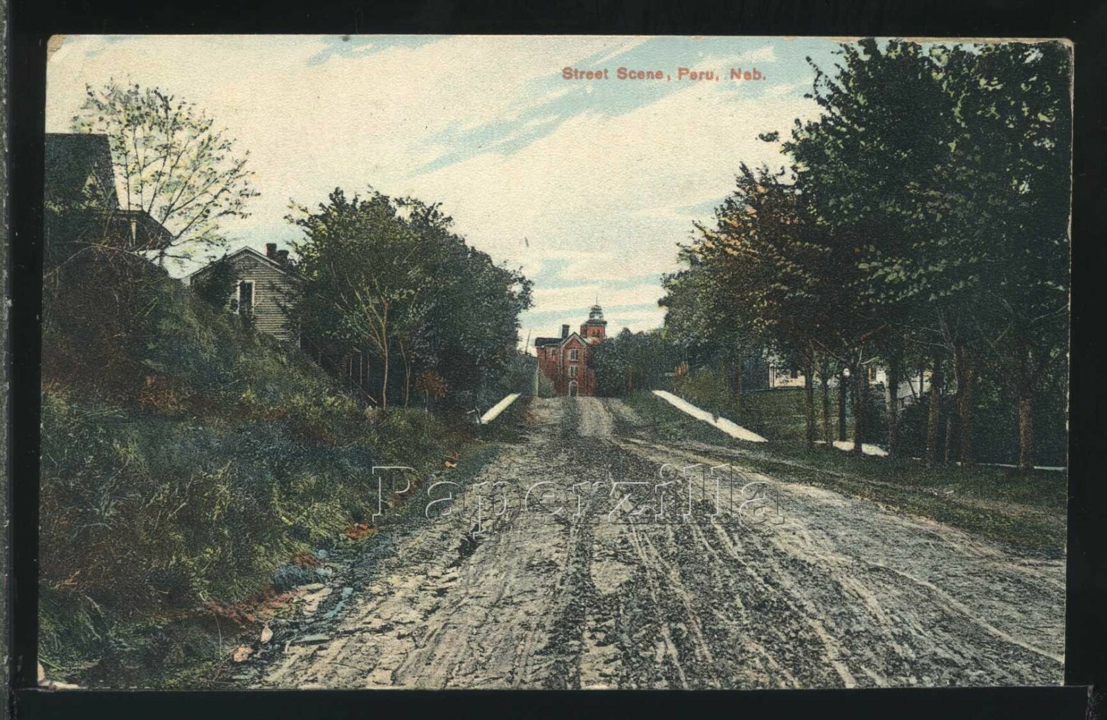 NE Peru LITHO PC 1909 MUDDY STREET SCENE School by Litho-Chrome No.D-1078 NE Peru LITHO PC 1909 MUDDY STREET SCENE School by Litho-Chrome No.D-1078