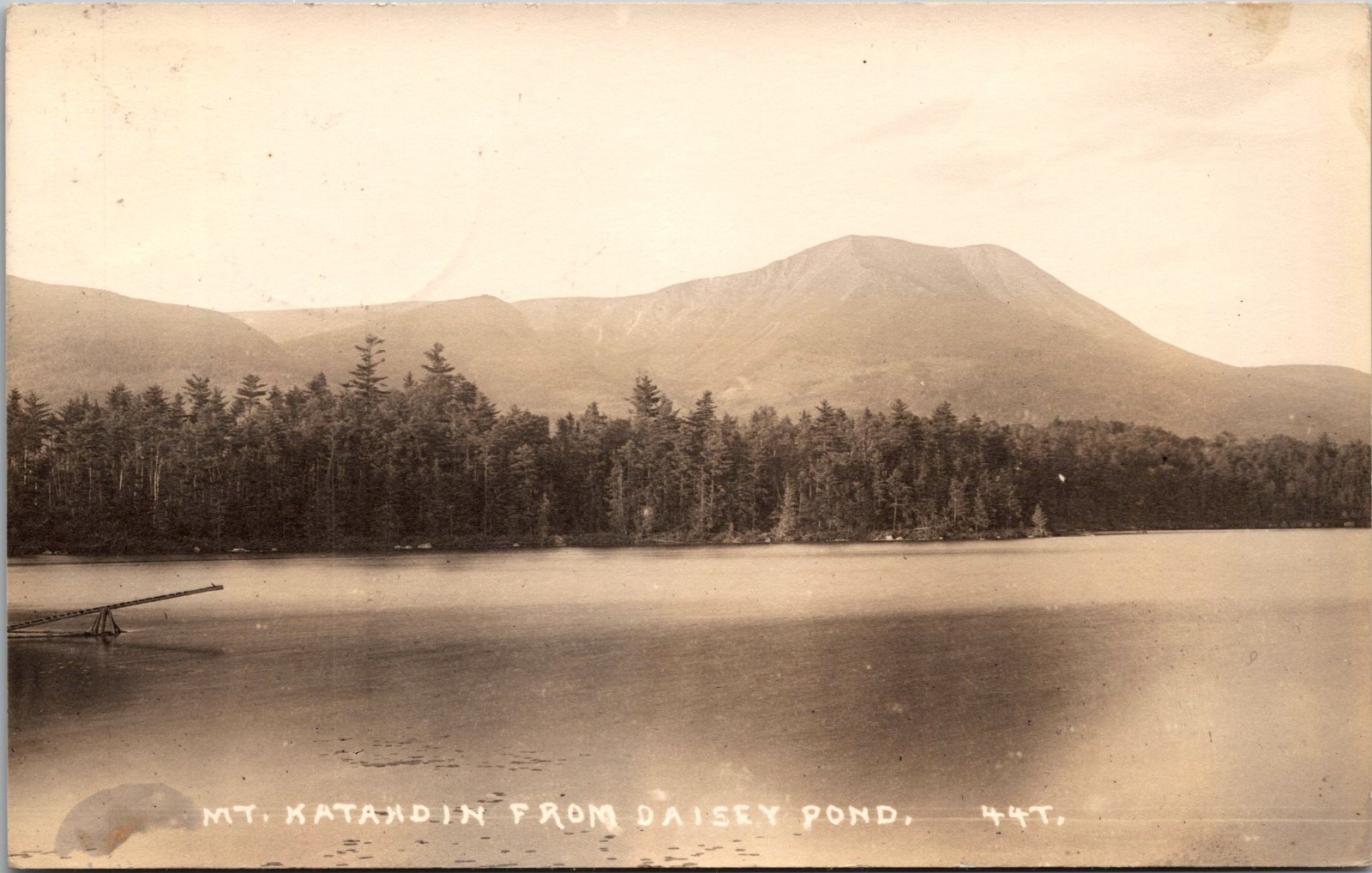RPPC Postcard Mount Katahdin, Maine ME from Daisy Pond - Posted in 1934 RPPC Postcard Mount Katahdin, Maine ME from Daisy Pond - Posted in 1934