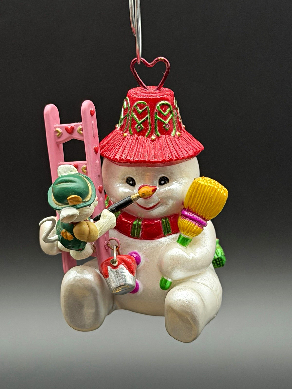 1998 Carlton Cards Merry Meister Snowman Mouse Painting Christmas Ornament Box12 1998 Carlton Cards Merry Meister Snowman Mouse Painting Christmas Ornament Box12