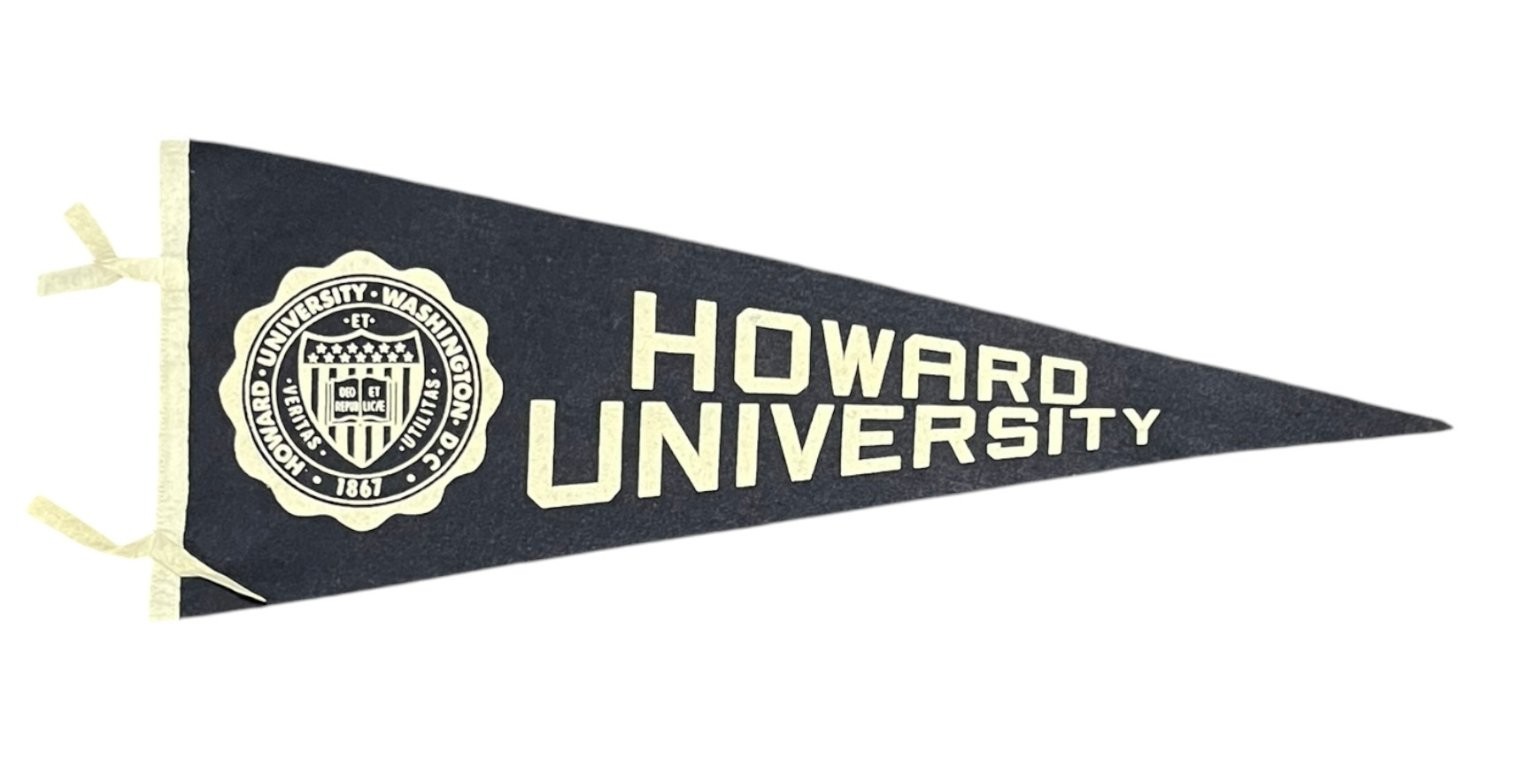 Vintage Howard University Flocked Felt 29" Pennant HBCU School Vintage Howard University Flocked Felt 29" Pennant HBCU School