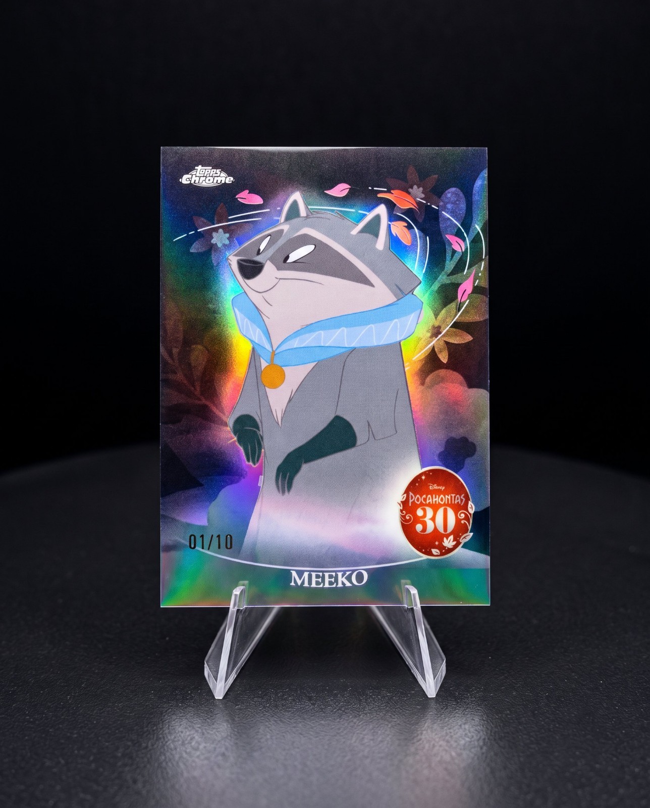 2025 Topps Chrome Disney Meeko Pocahontas 30th Black Refractor /10 #PH-2 01/10 2025 Topps Chrome Disney Meeko Pocahontas 30th Black Refractor /10 #PH-2 01/10