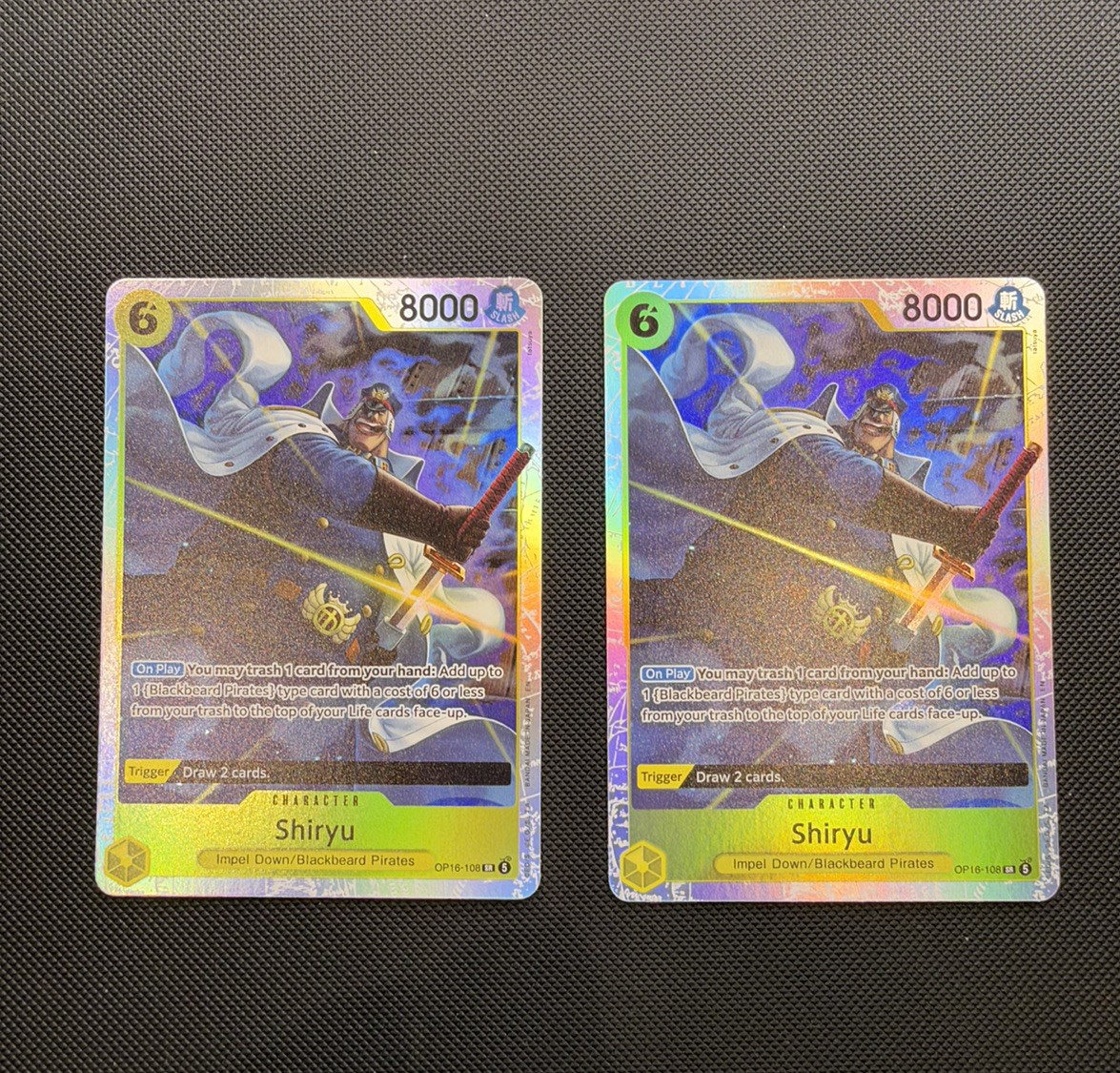 One Piece TCG Shiryu x2 OP16-108 Playset SR English One Piece TCG Shiryu x2 OP16-108 Playset SR English