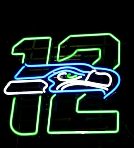 Seattle Seahawks 12th Person Logo Neon Sign Man Cave Club 24x20 Wall Lamp Seattle Seahawks 12th Person Logo Neon Sign Man Cave Club 24x20 Wall Lamp