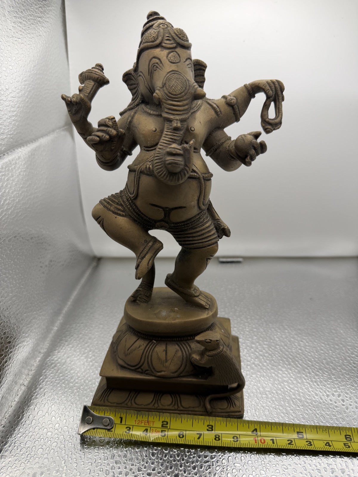 VINTAGE BRONZE 9 1/2" TALL GANESHA STATUE