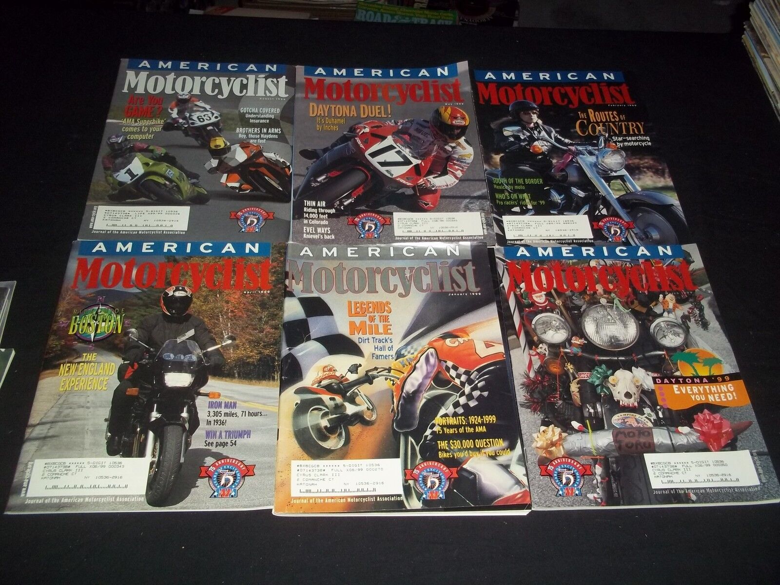 1998-1999 AMERICAN MOTORCYCLIST MAGAZINE LOT OF 15 ISSUES - FAST BIKES - M 488