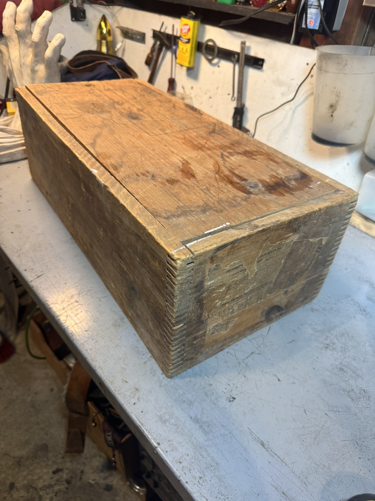 VIntage Smithsonian Specimen shipping crate w/ Lid Dove Tail Wood Crate Box VIntage Smithsonian Specimen shipping crate w/ Lid Dove Tail Wood Crate Box