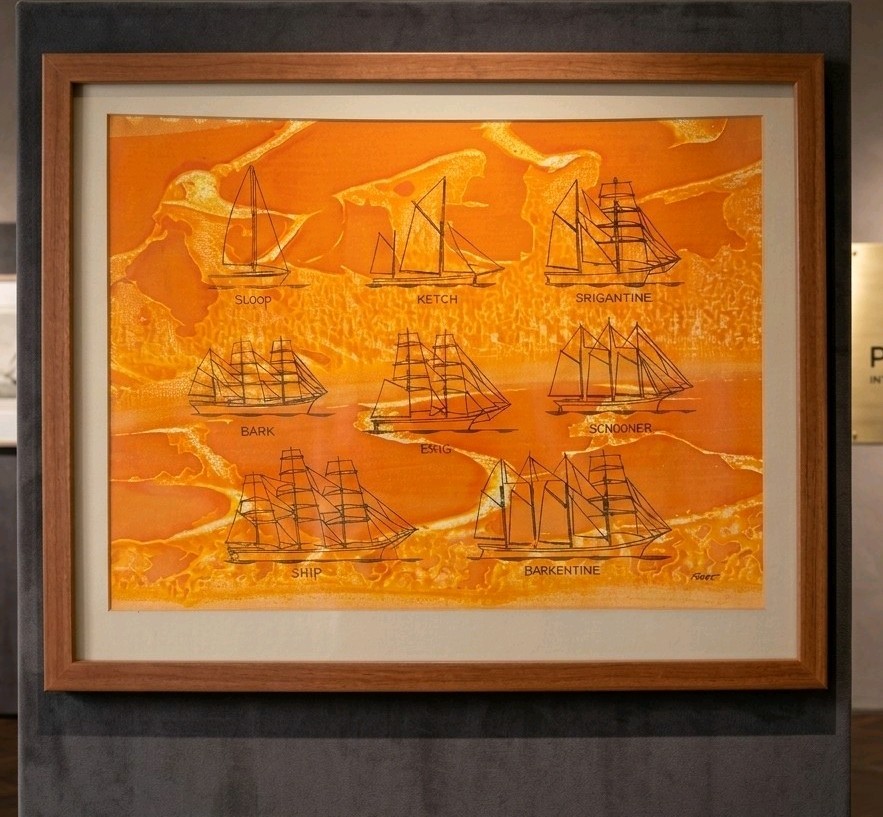 VTG Jim Tillett Silkscreen Nautical Ship Identification Chart St Thomas Framed VTG Jim Tillett Silkscreen Nautical Ship Identification Chart St Thomas Framed
