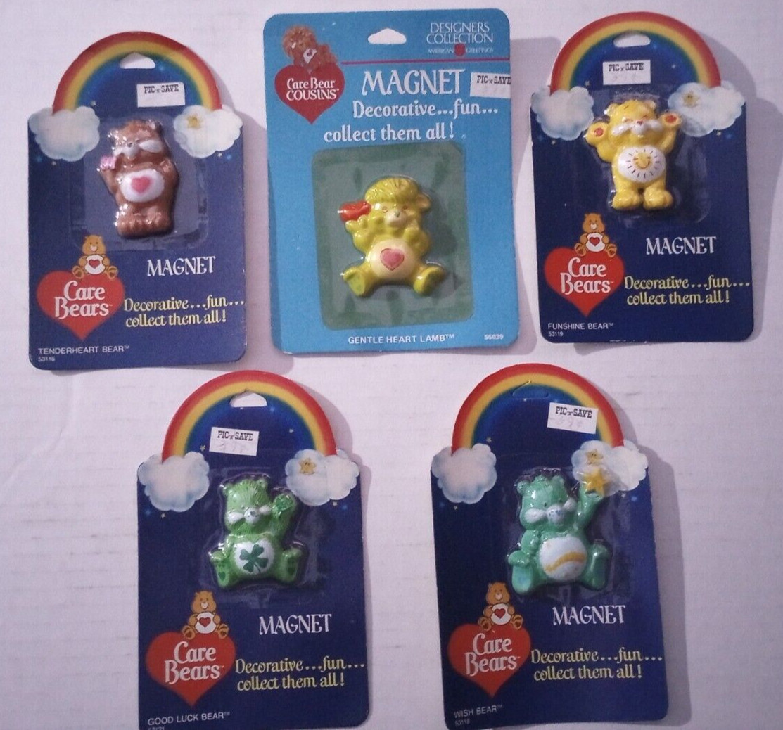 Vintage 1980's Care Bears & Cousins MOC MIP Magnet Lot American Greetings Co AGC Vintage 1980's Care Bears & Cousins MOC MIP Magnet Lot American Greetings Co AGC