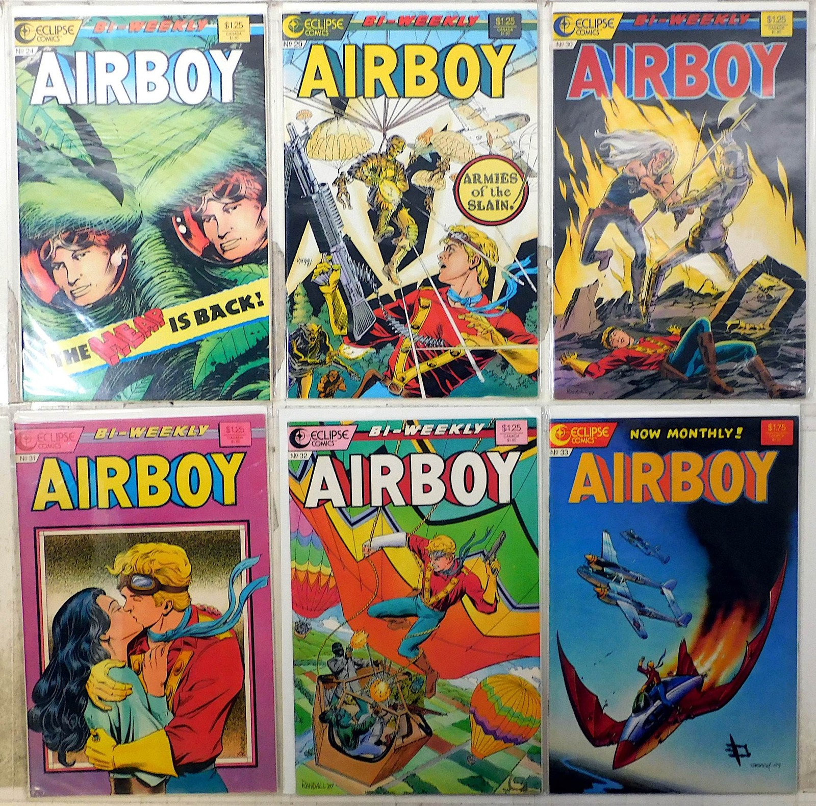 Airboy Lot 6 #24, 29, 30, 31, 32, 33 (1987) Eclipse Comics 1st Print Comic Books Airboy Lot 6 #24, 29, 30, 31, 32, 33 (1987) Eclipse Comics 1st Print Comic Books