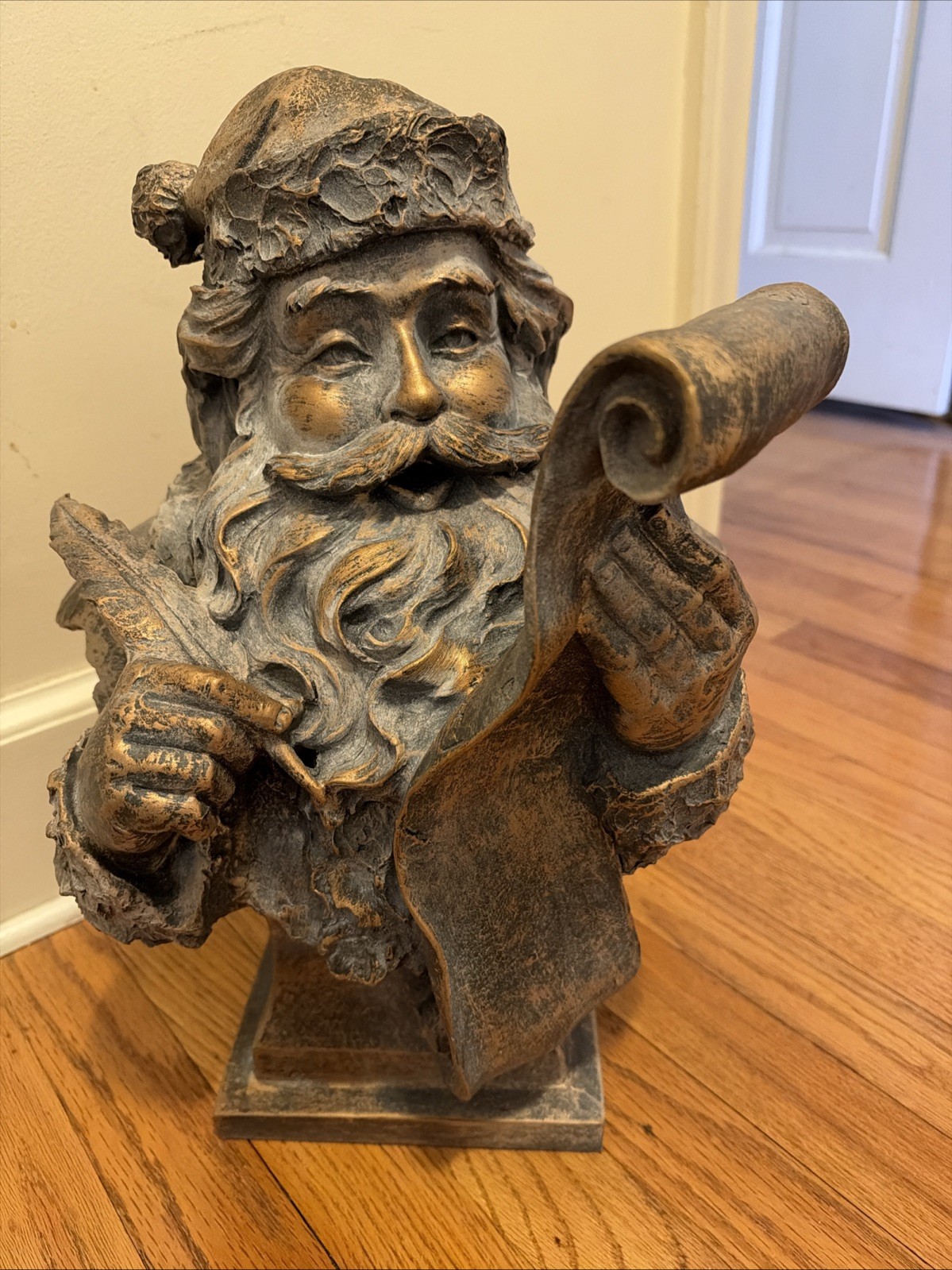 Mark Roberts Style Bronze Gold Antiqued Santa Clause Statue Christmas 16" HTF 