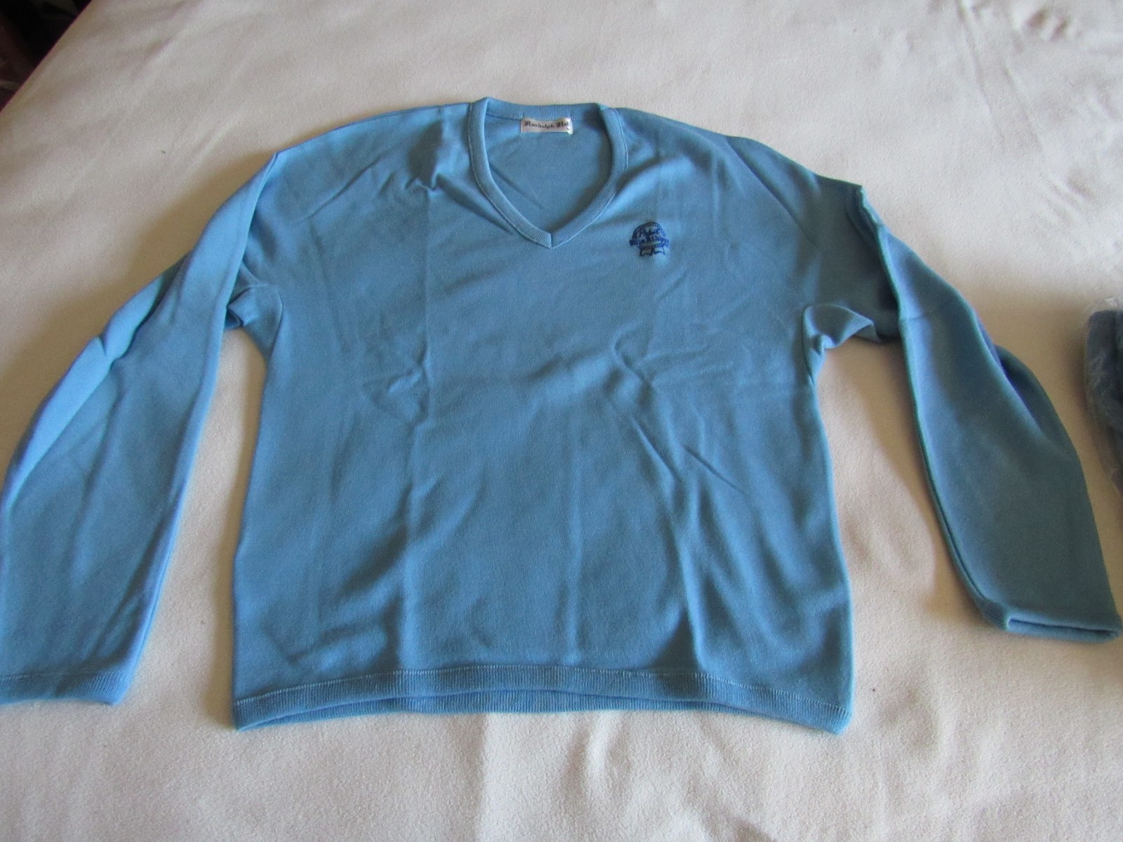 Pabst Blue Ribbon Vintage V Neck Sweater Men's M Light Blue 1980's New Old Stock Pabst Blue Ribbon Vintage V Neck Sweater Men's M Light Blue 1980's New Old Stock